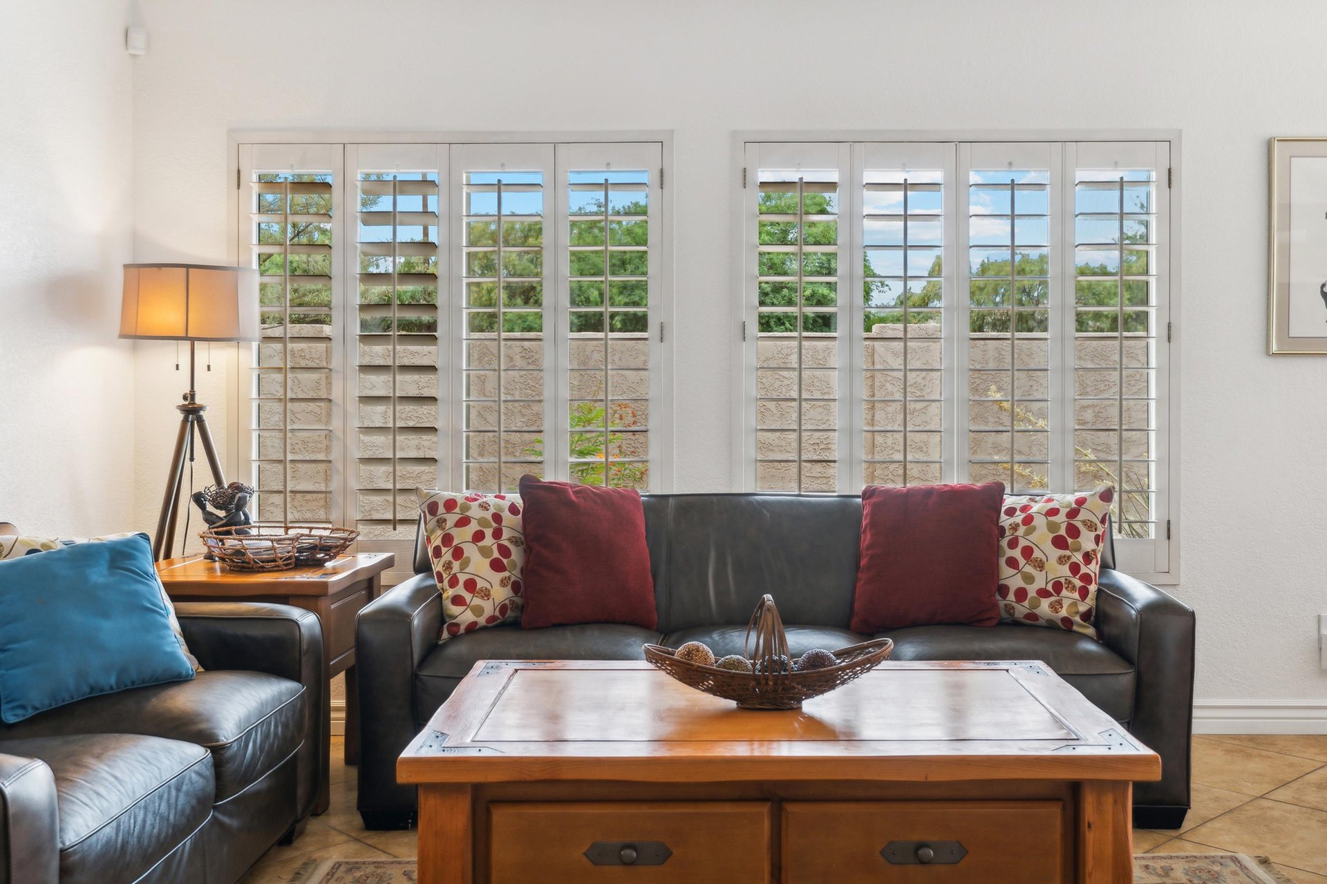 Wind down the day in the cozy living room