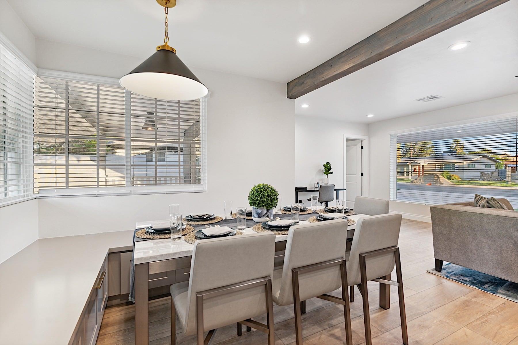 Dining table seats 8 people