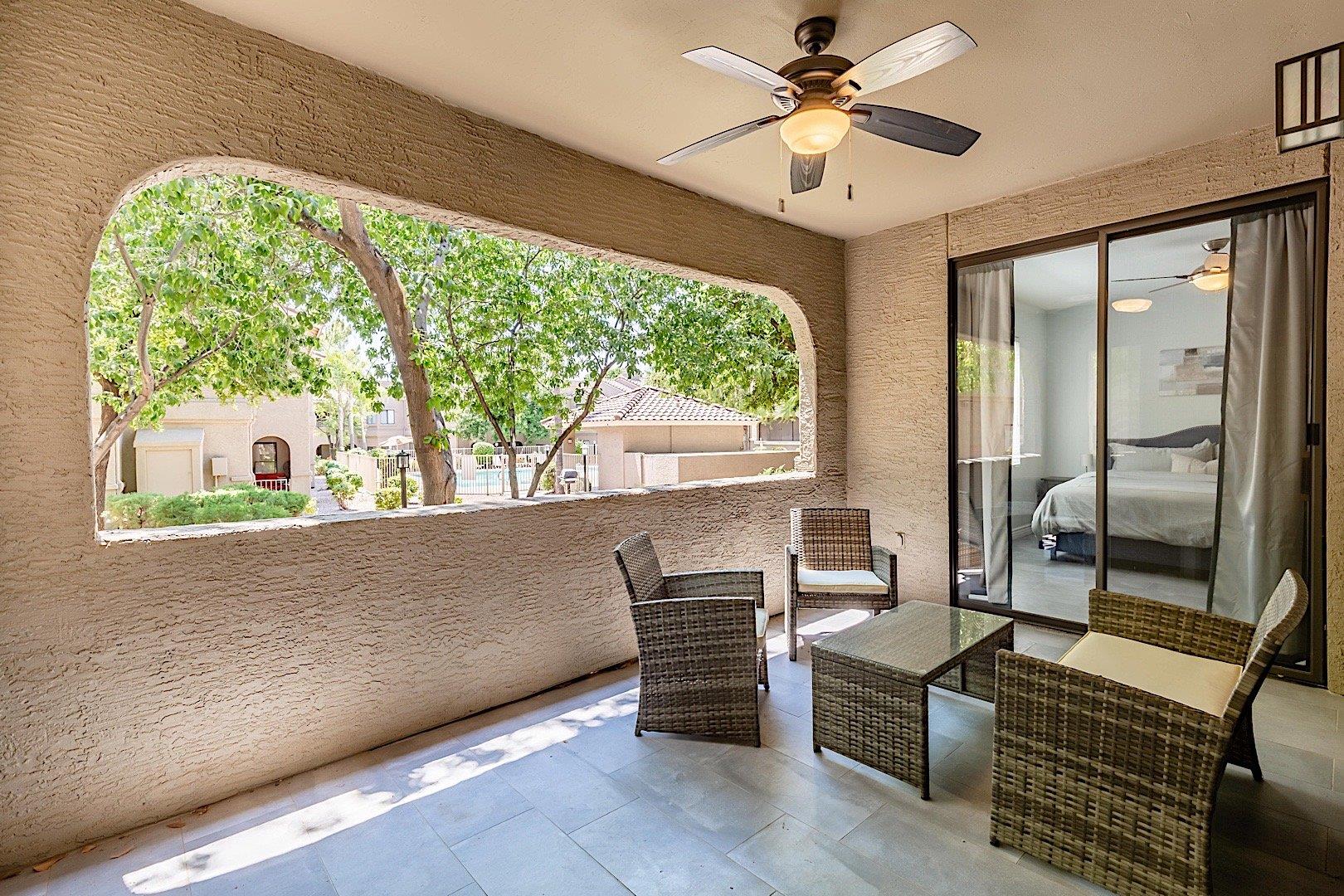 Large Shaded Patio  Steps From Pool