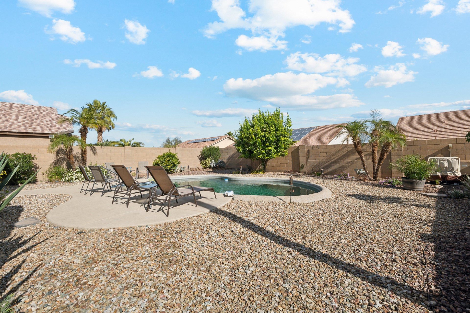 Great open hardscape yard