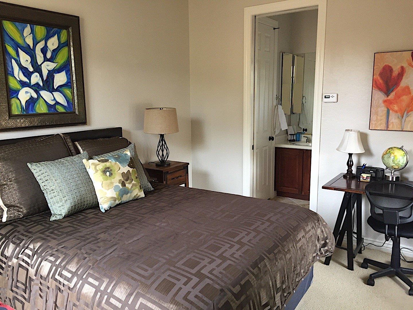 Queen Bed in Casita with TV