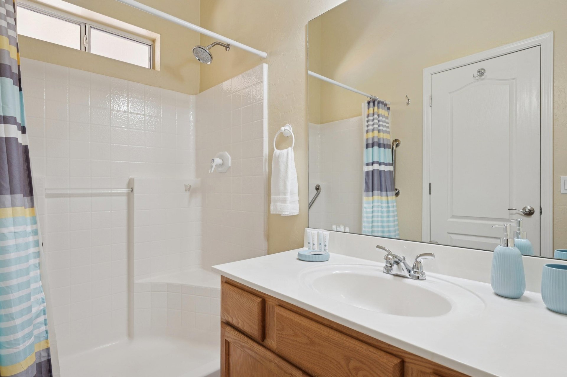 Guest Bathroom featuring a modern standup shower for convenience and ease