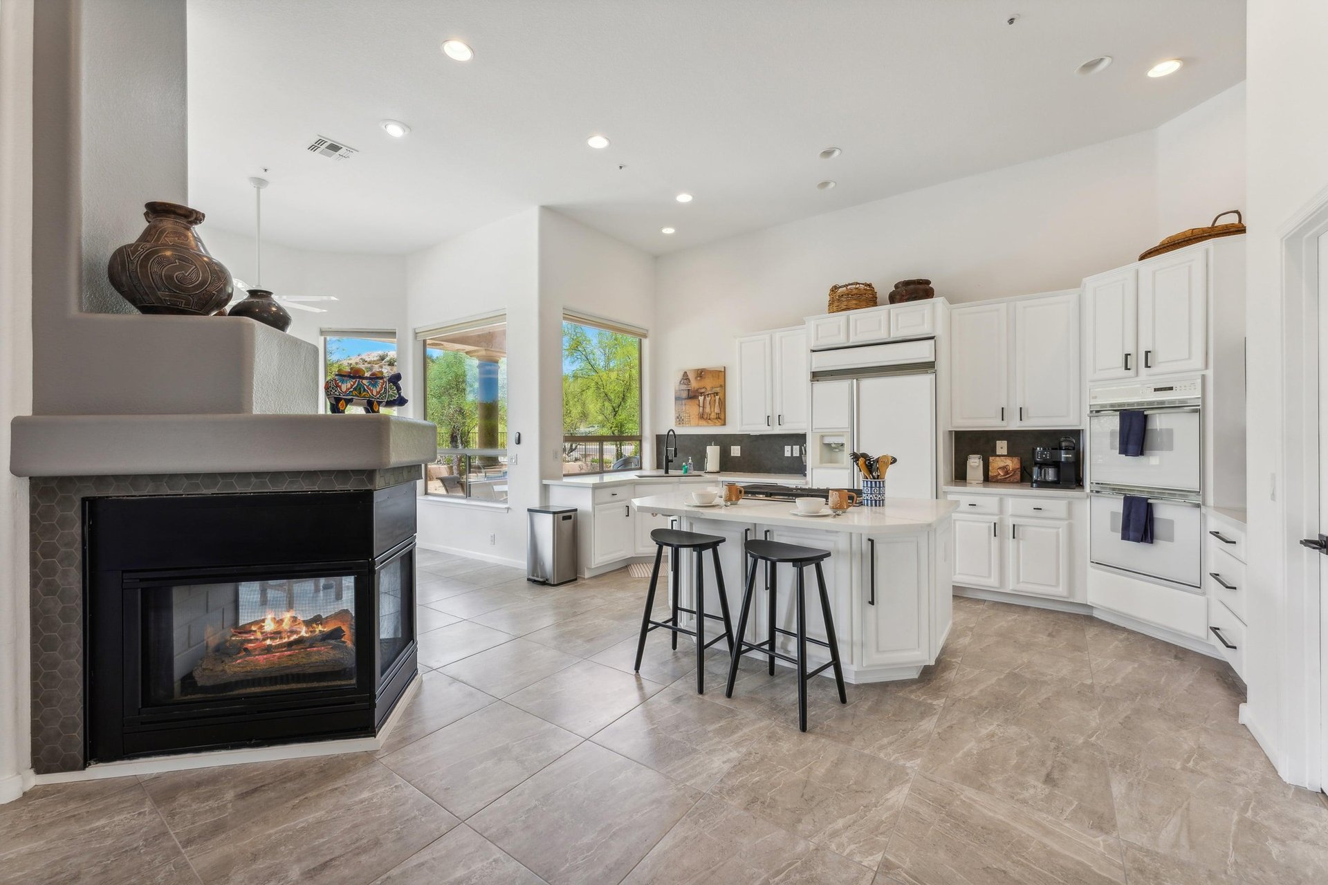 Bright and spacious kitchen stocked with all the essentials
