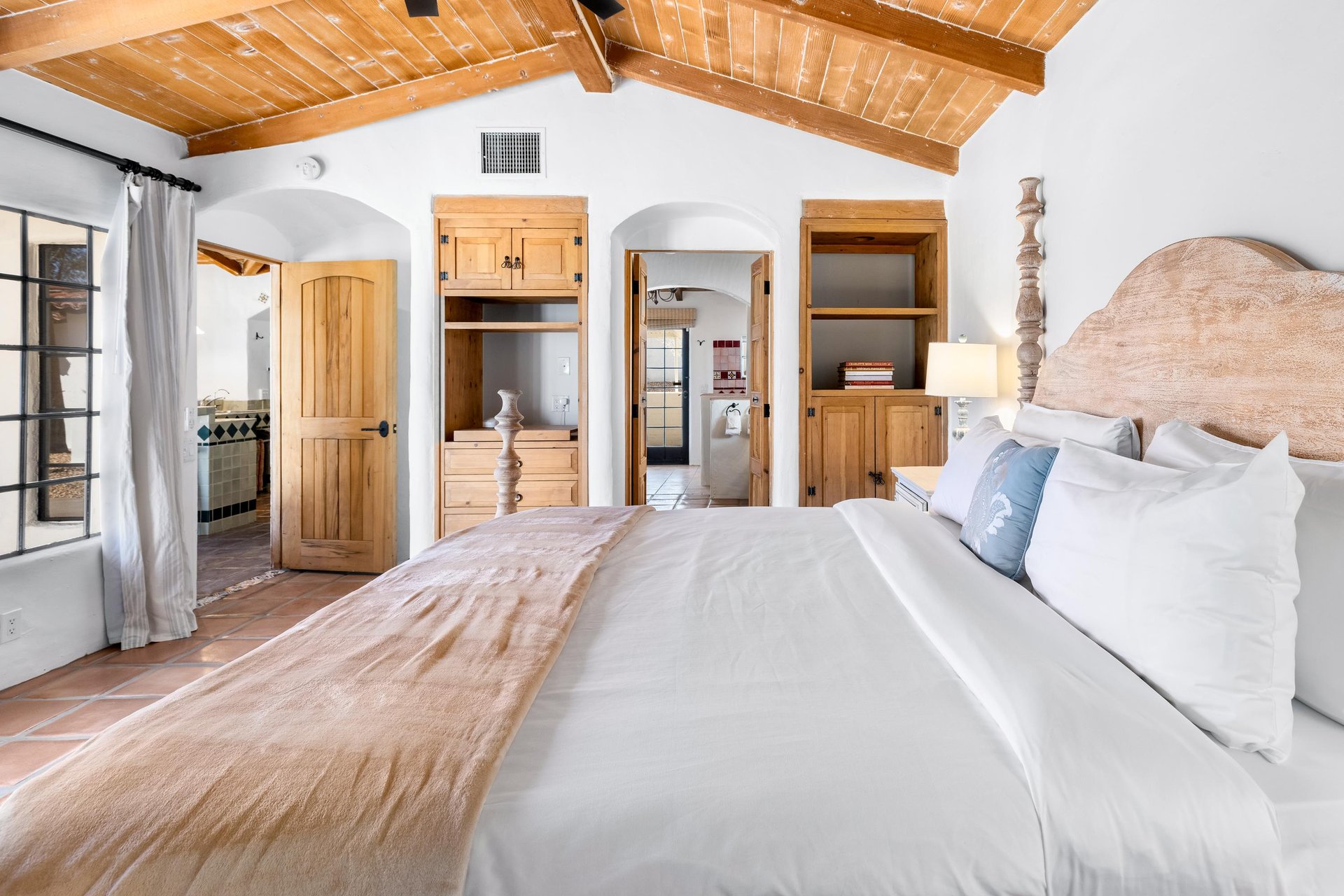 Casita bedroom with a king bed