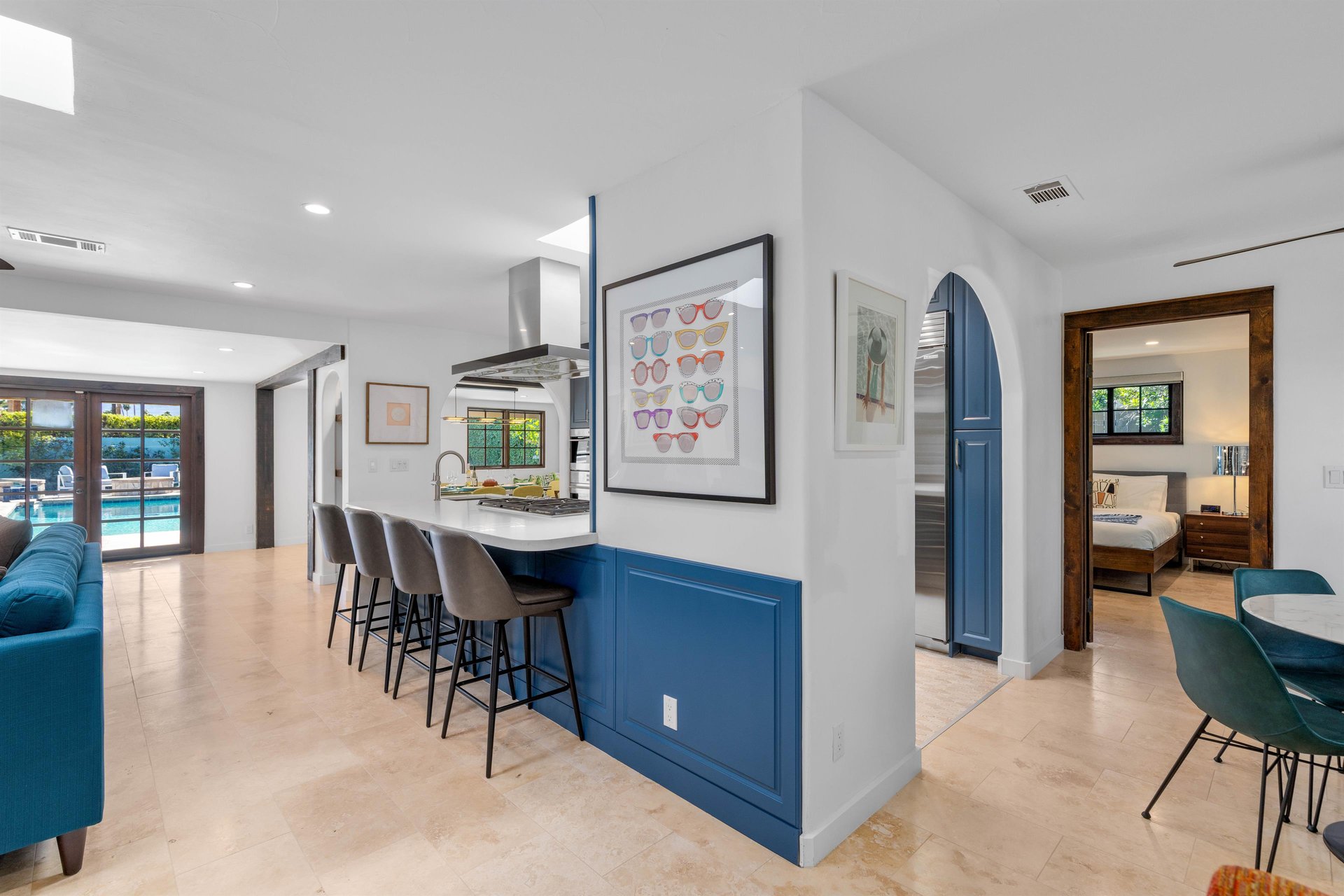 Modern kitchen with stainless appliances