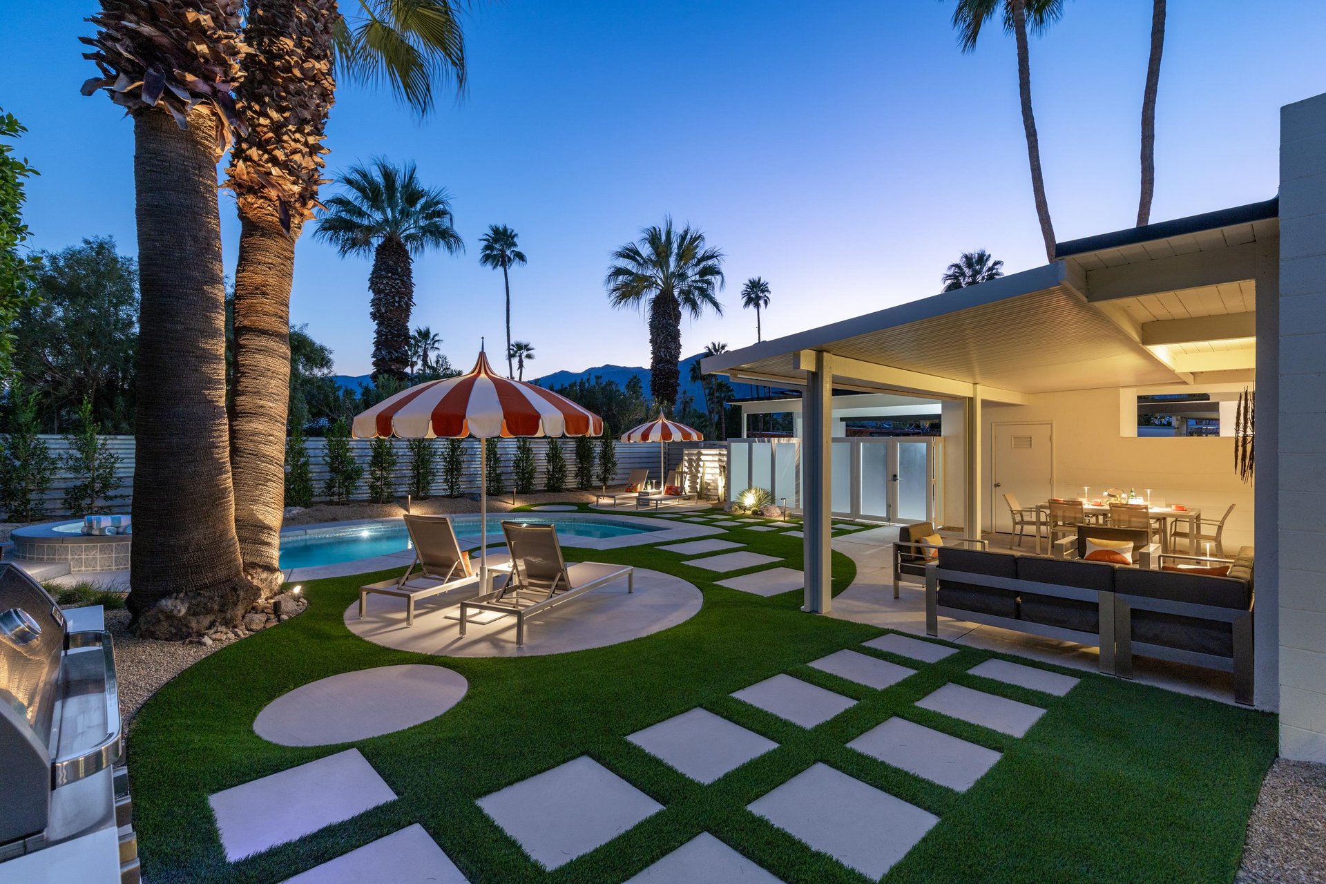 Expansive outdoor yard and pool deck