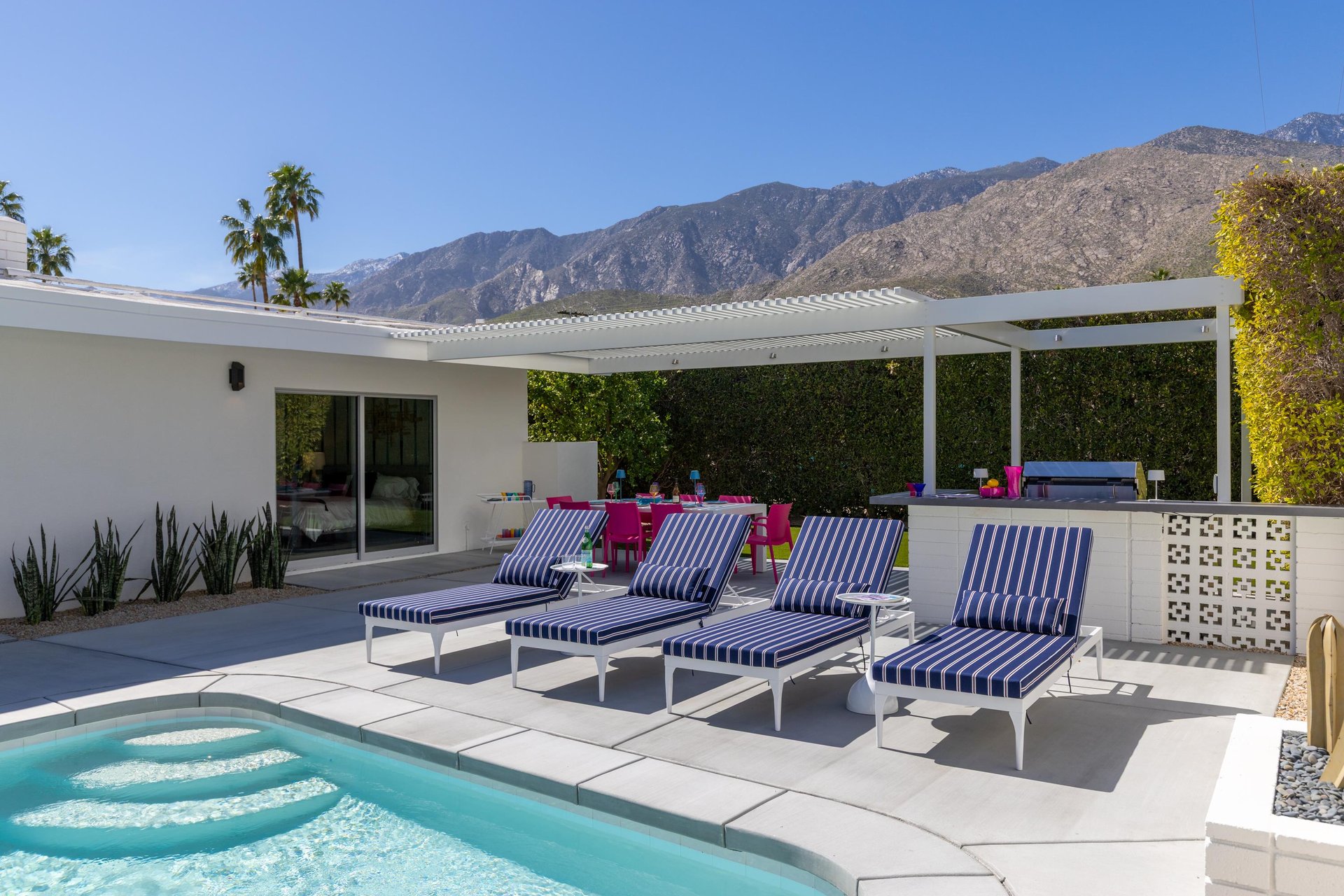 Ample lounge chairs await