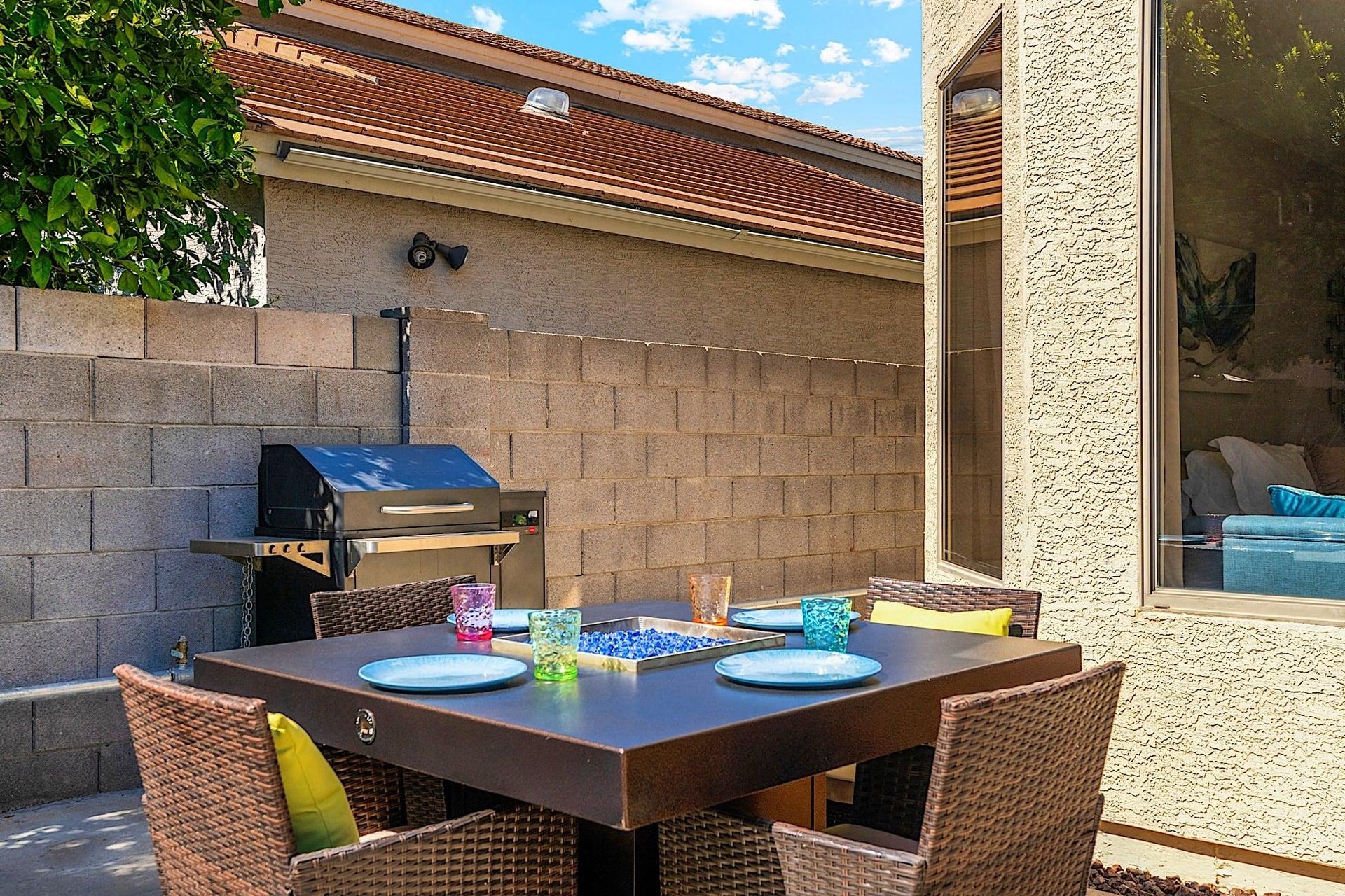 Traeger grill  fire pit dining table