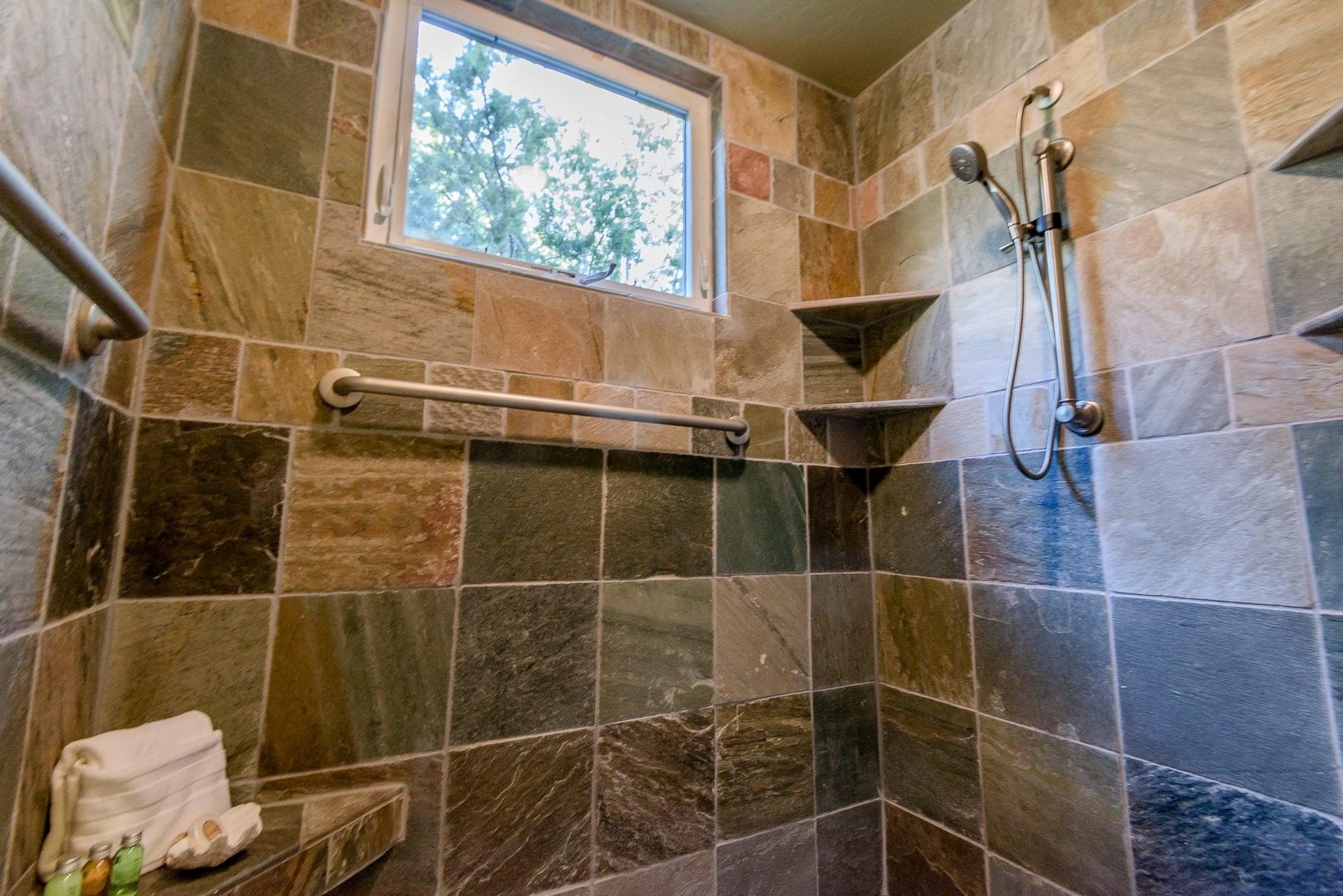 Custom Shower With Grab Bars