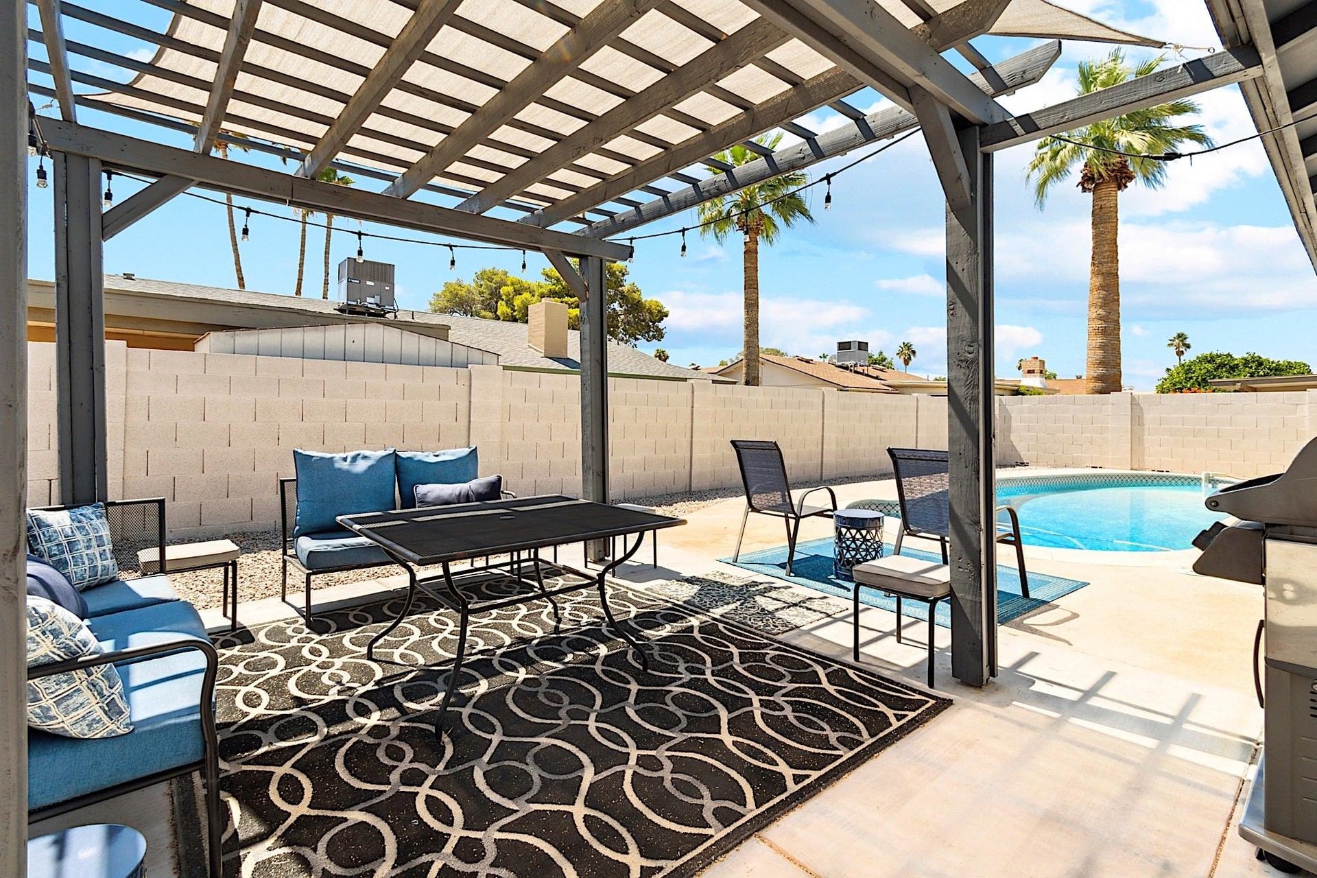 Relax under the sunshade pergola