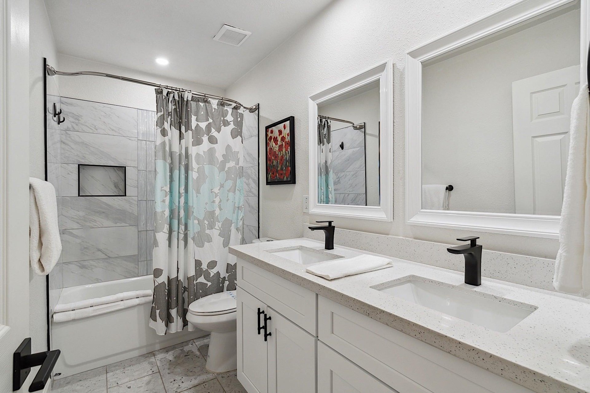 Second bathroom  Tub  shower combo