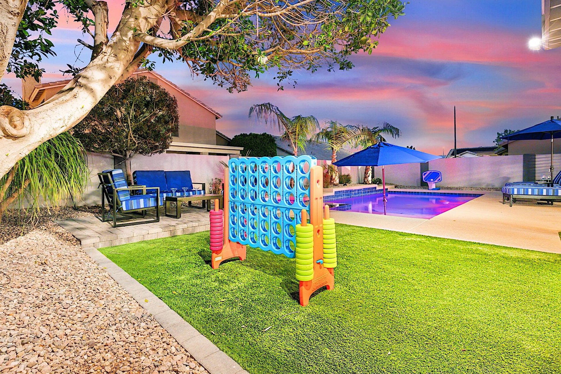 Backyard at night