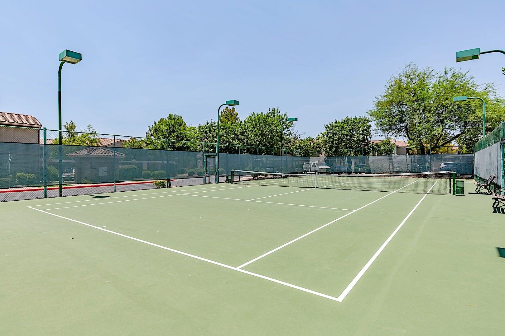 Tennis courts provided to community guests to enjoy.