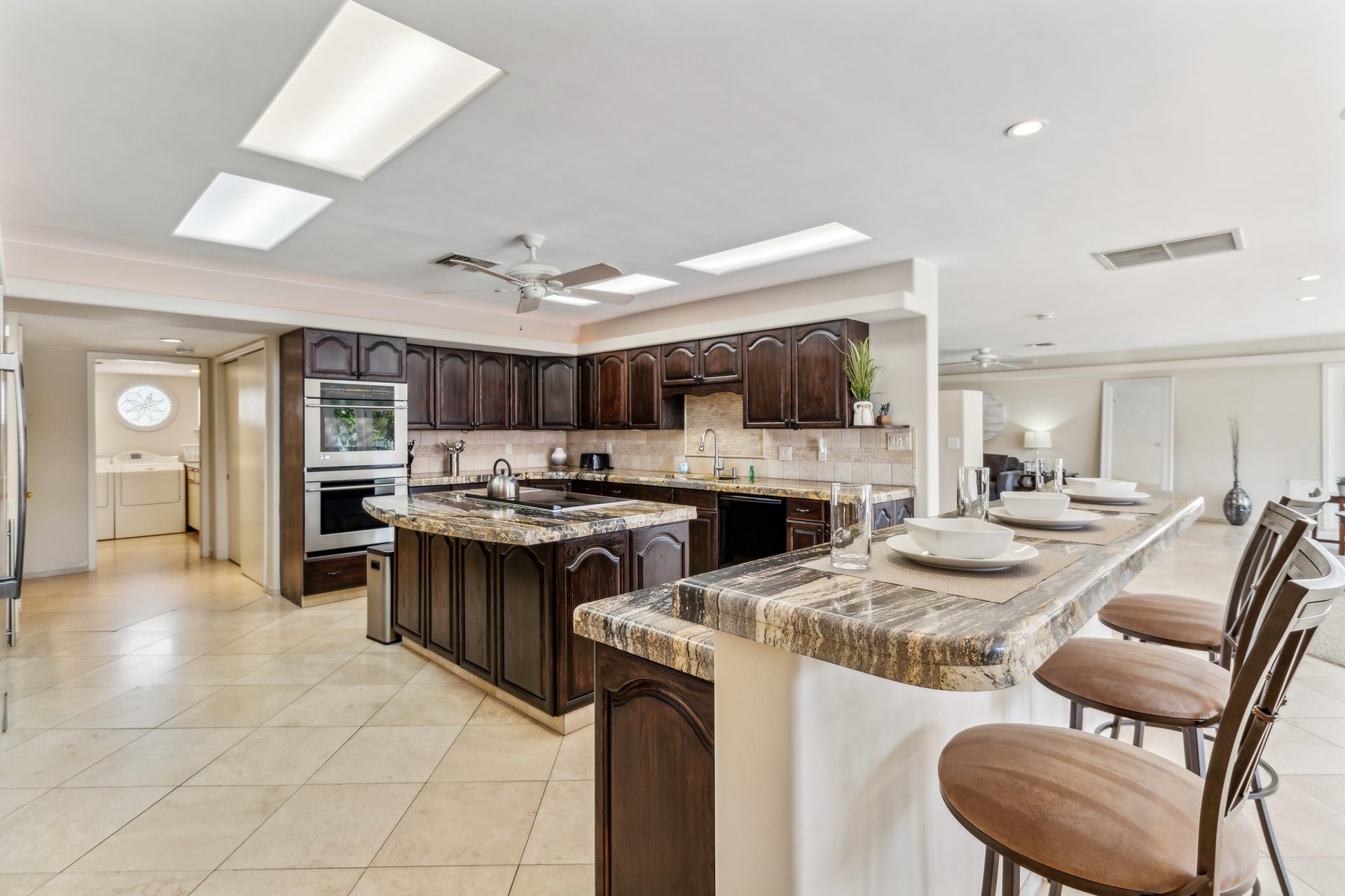 Stunning Chefs Kitchen with countertop bar seating