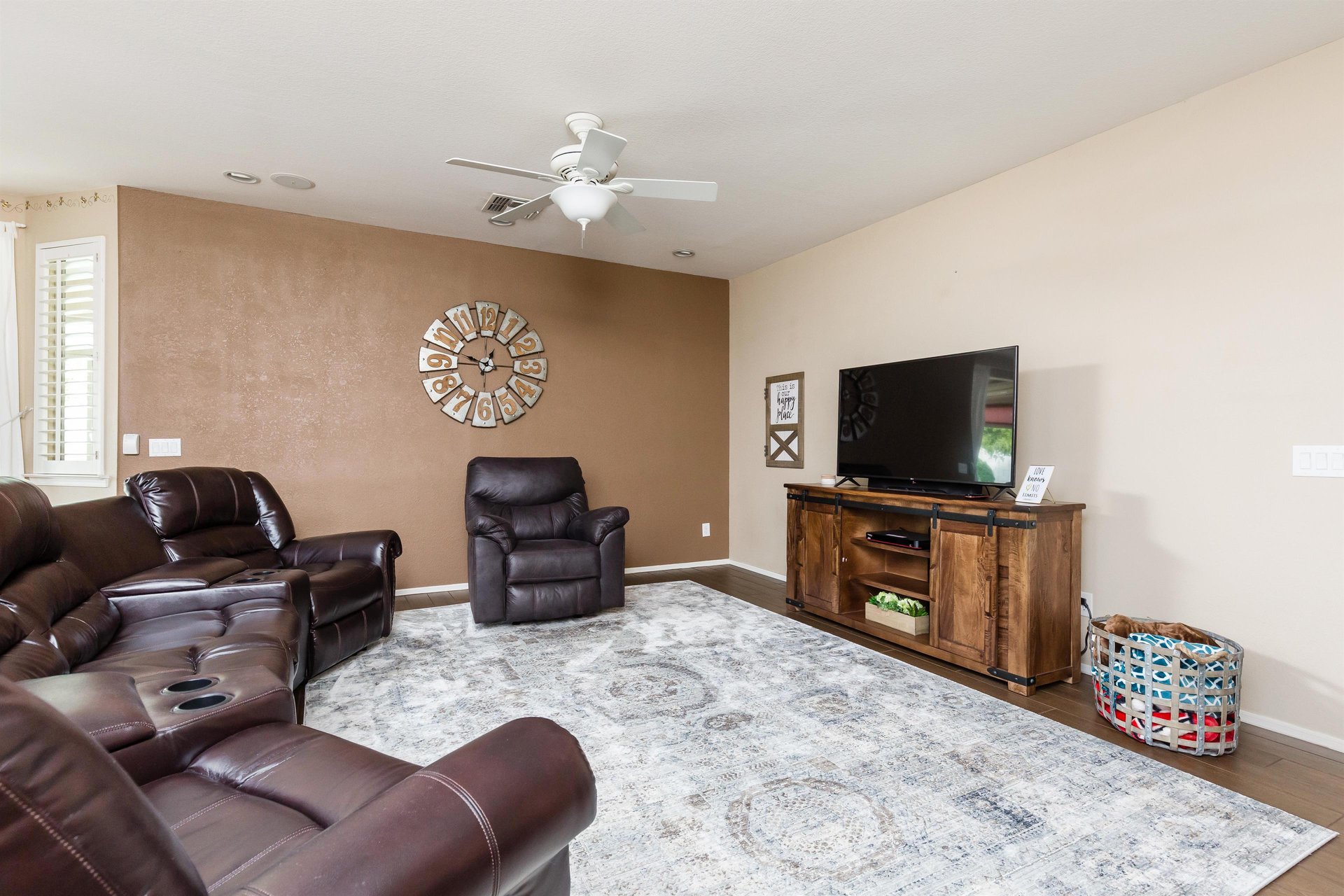 Smart TV, high end lounge chairs