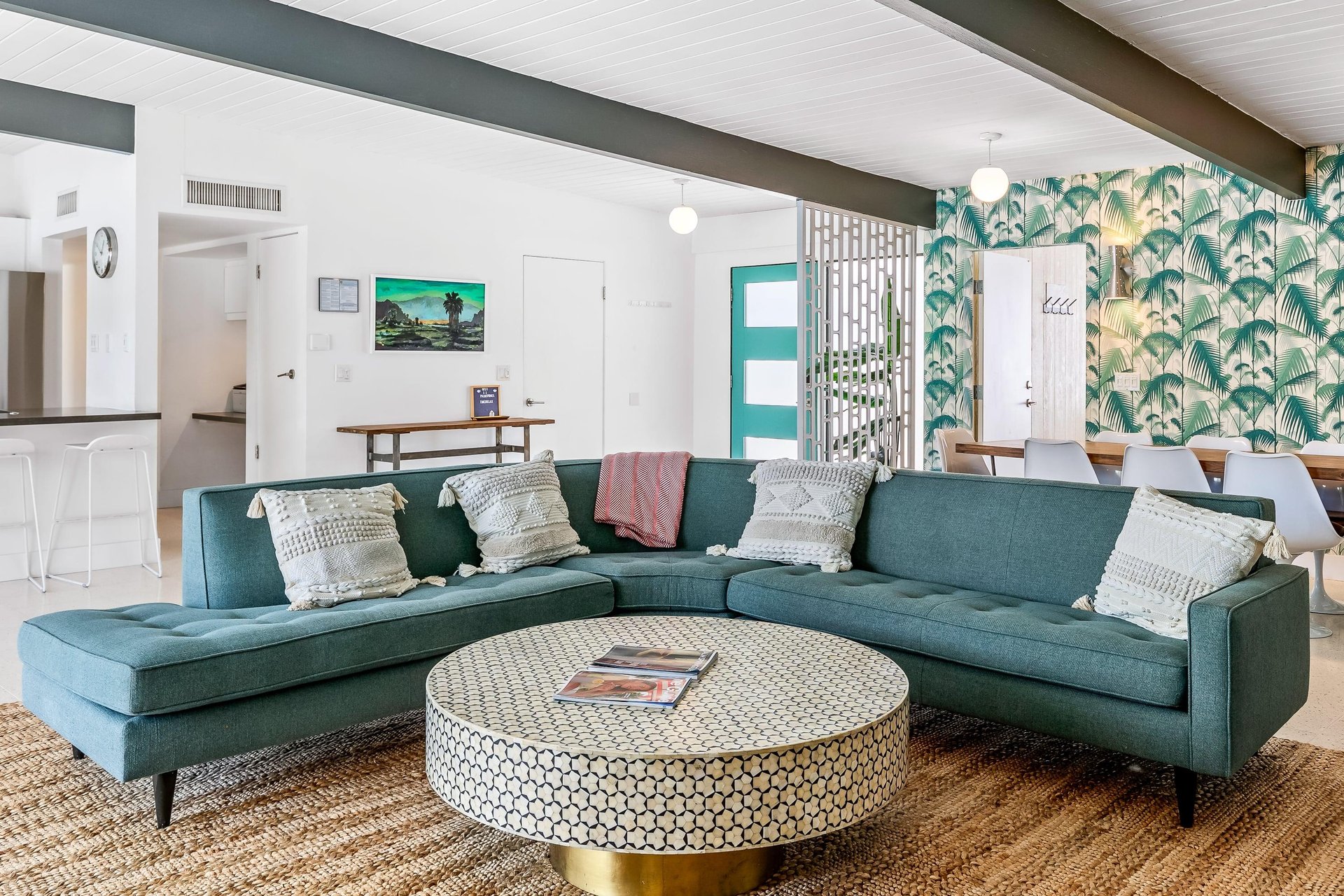 Room for everybody on this large couch