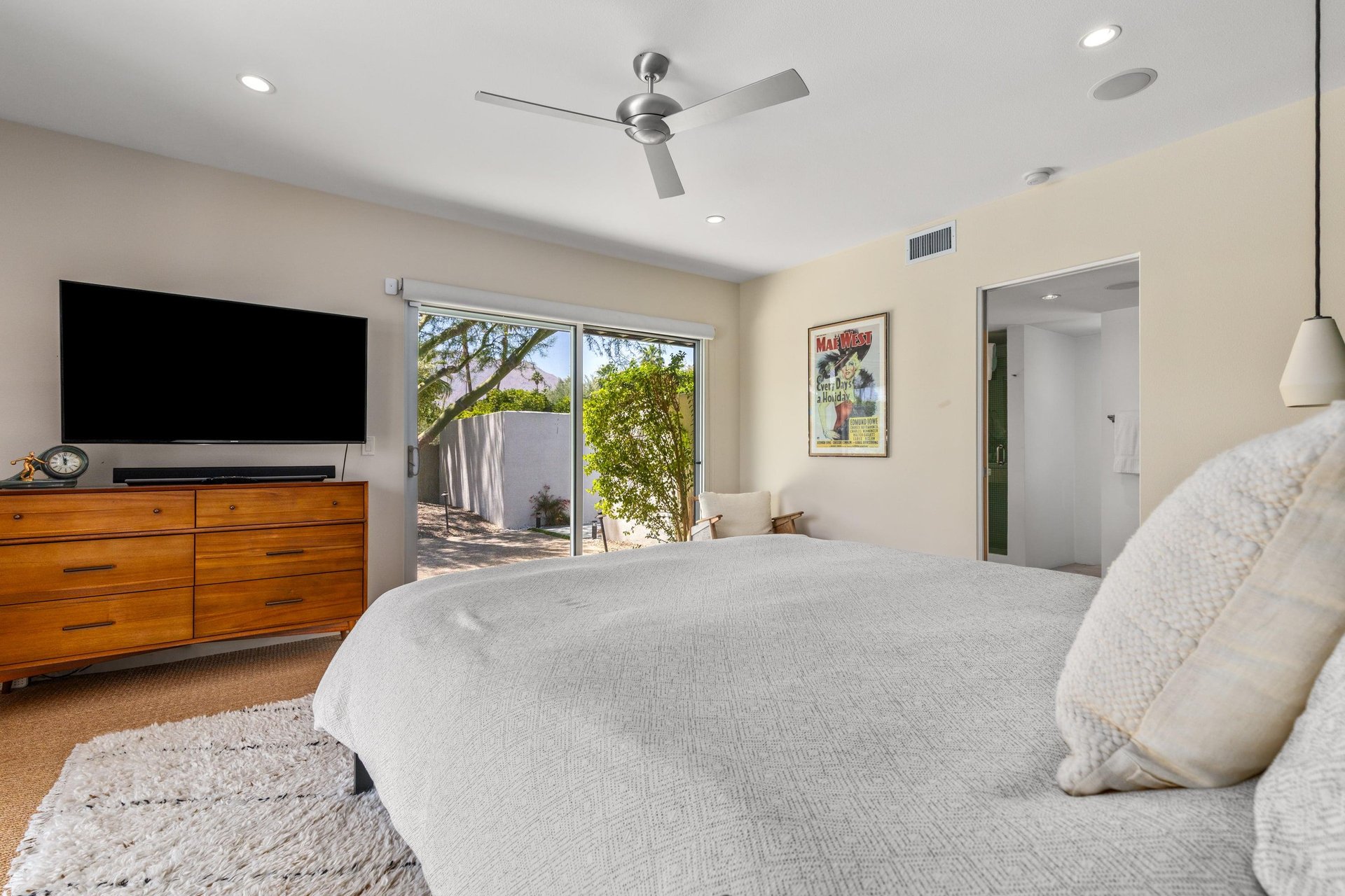 Plenty of natural light from the sliding doors.