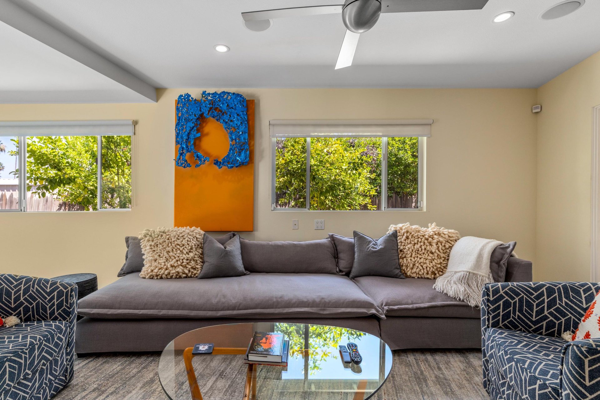 Features a queen size bed, own sitting area, smart TV, patio access, and ensuite bathroom.