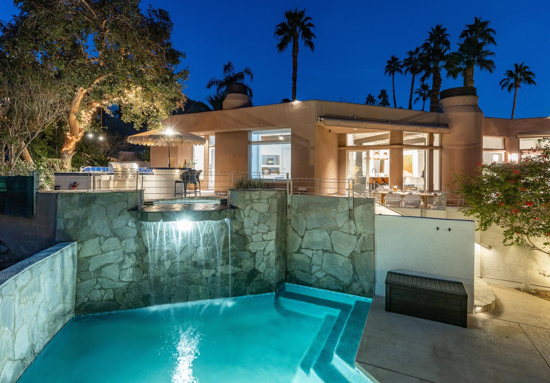 Beautiful waterfall feature