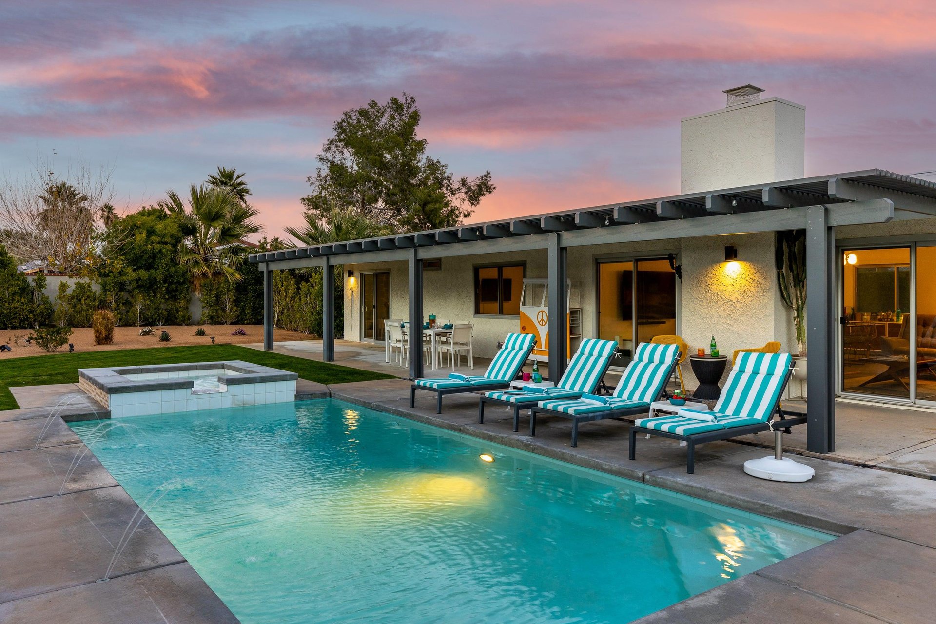 Poolside sunsets