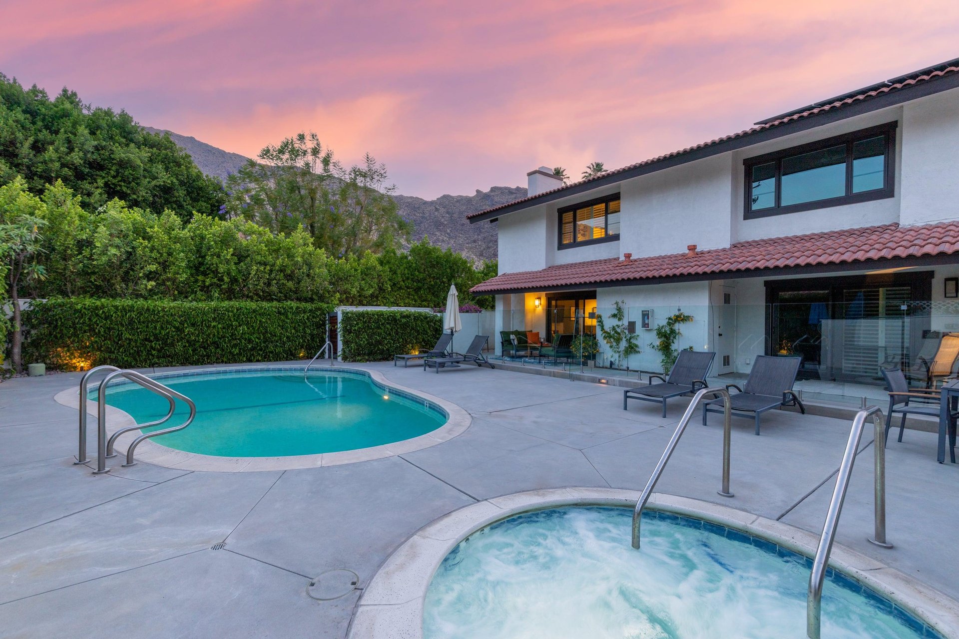 Shared pool and spa located off of back patio.