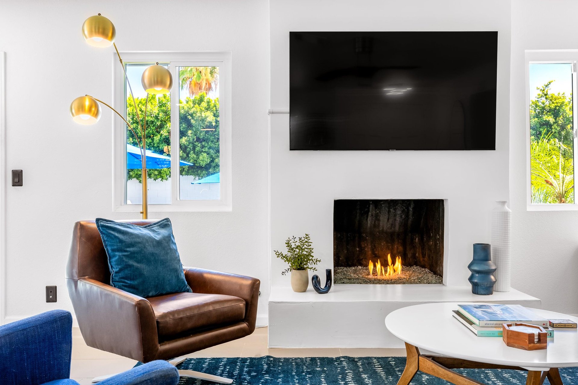Welcoming fireplace