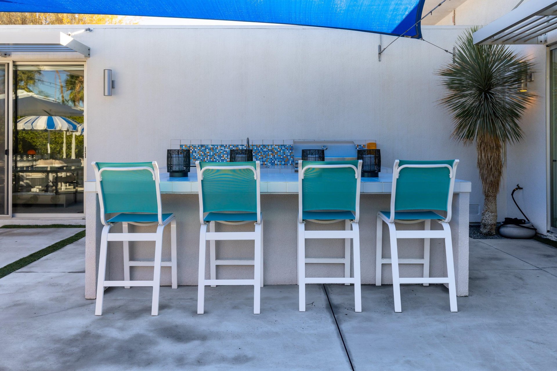 Pull up to the outdoor kitchen island
