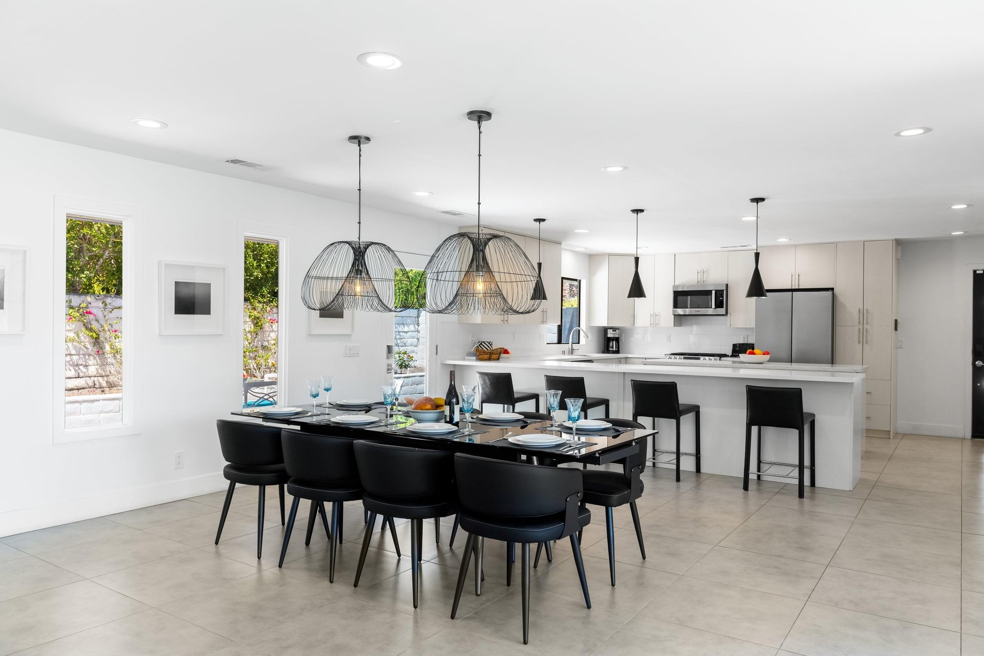 Just off the living room is the dining area and kitchen.