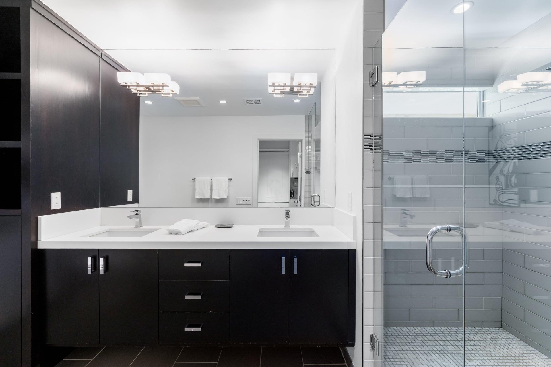 Dual sink vanity.