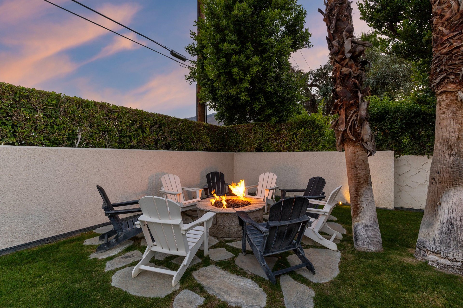 Plenty of privacy surrounding the firepit.