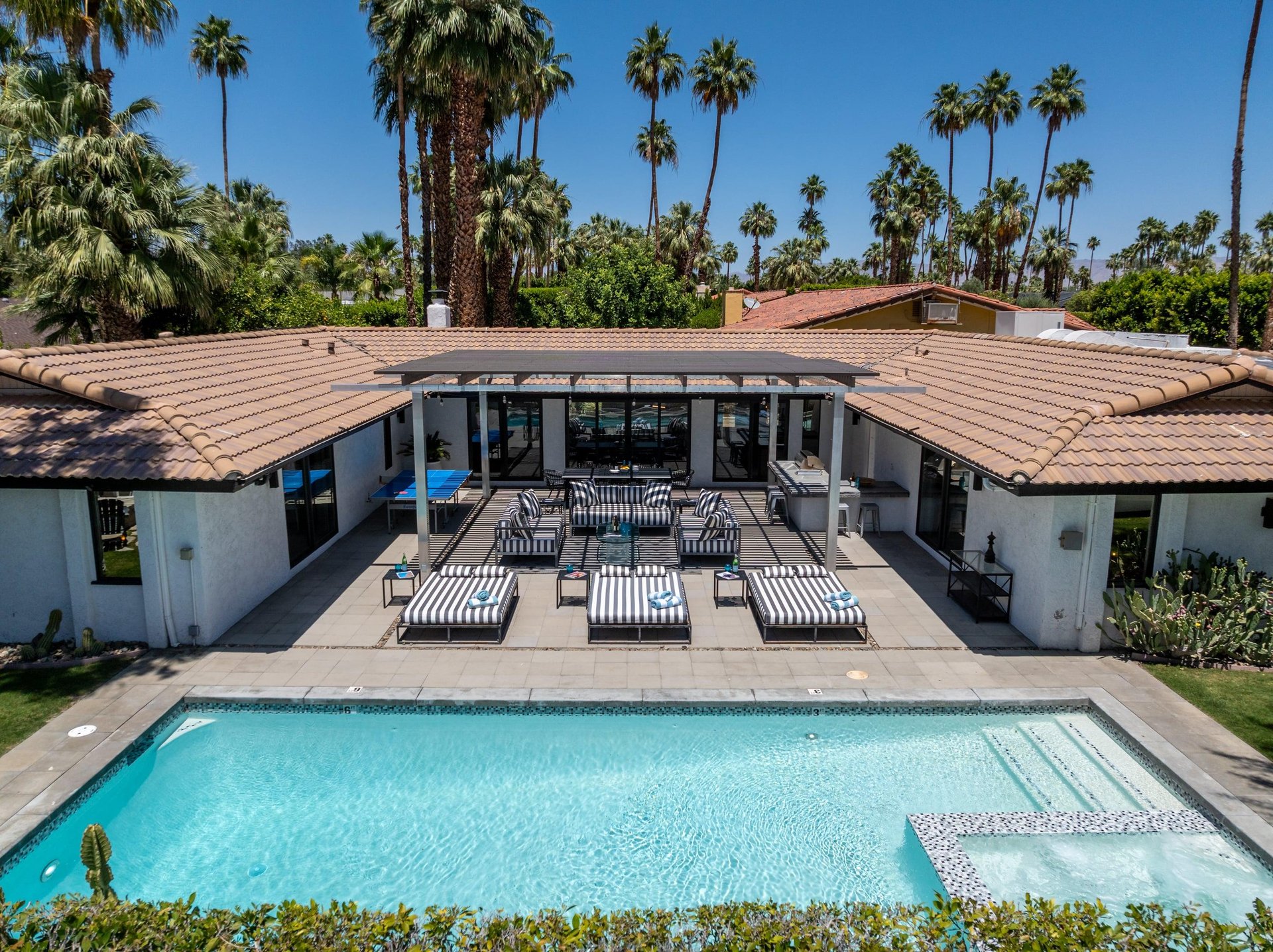 Views of the patio, private pool and spa.