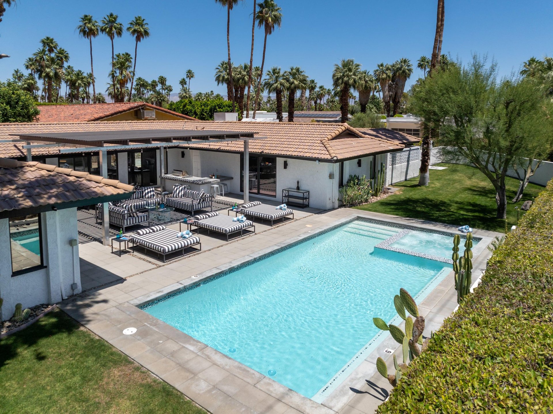 Views of the patio, private pool and spa.