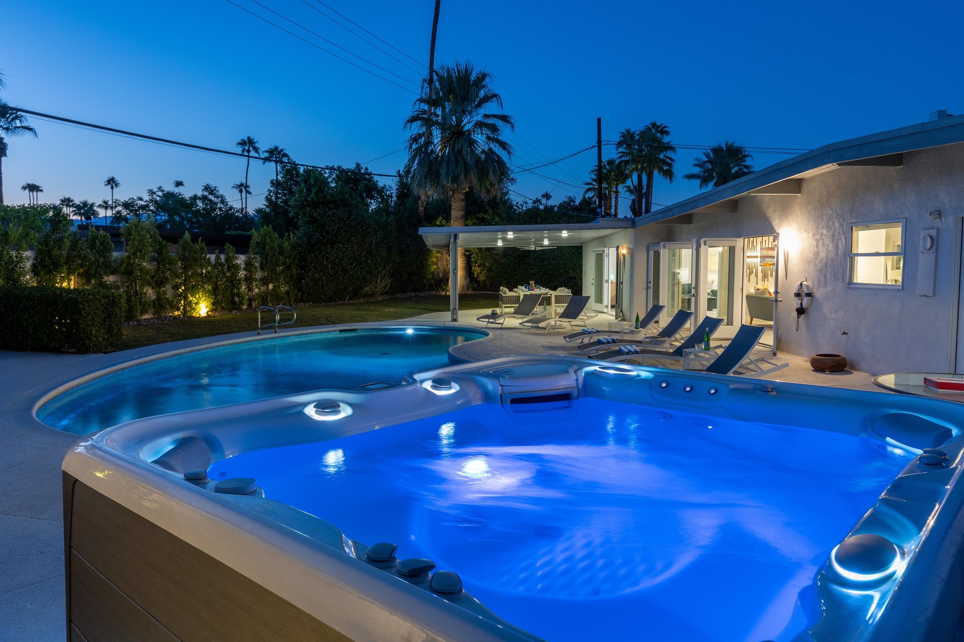 Lit up jacuzzi