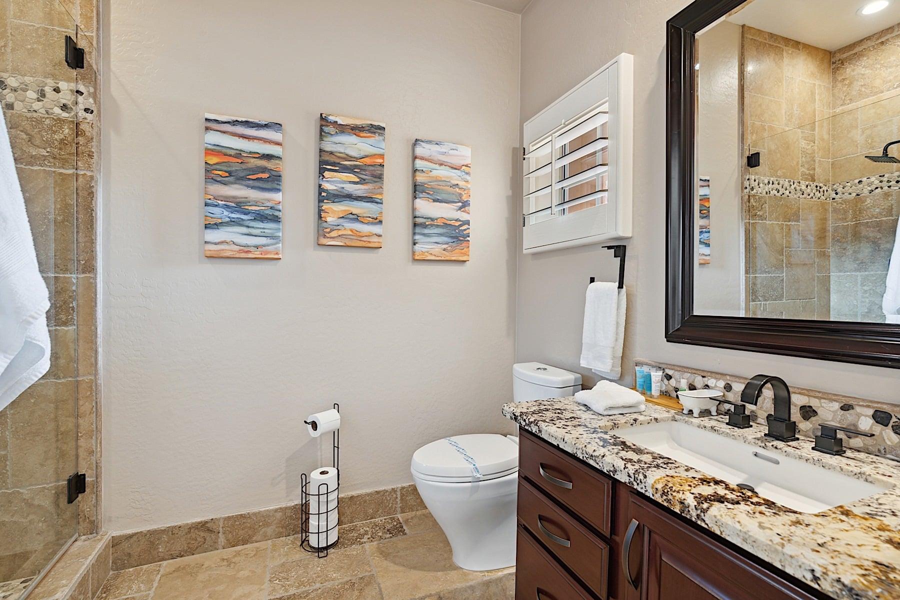 Second bathroom attached to second bedroom