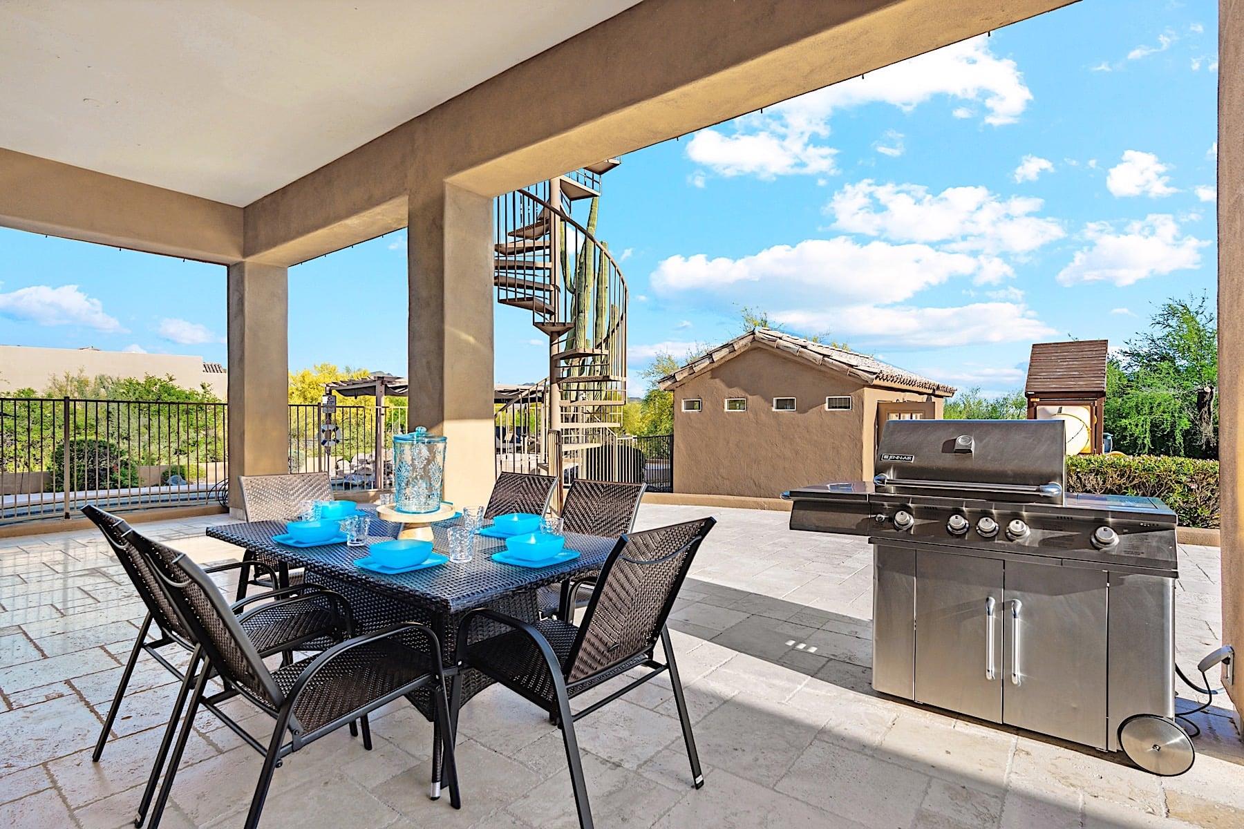 Outdoor dining table  BBQ grill