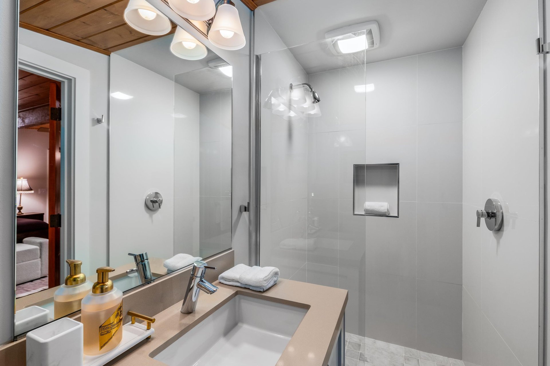 Ensuite bathroom with standalone shower.