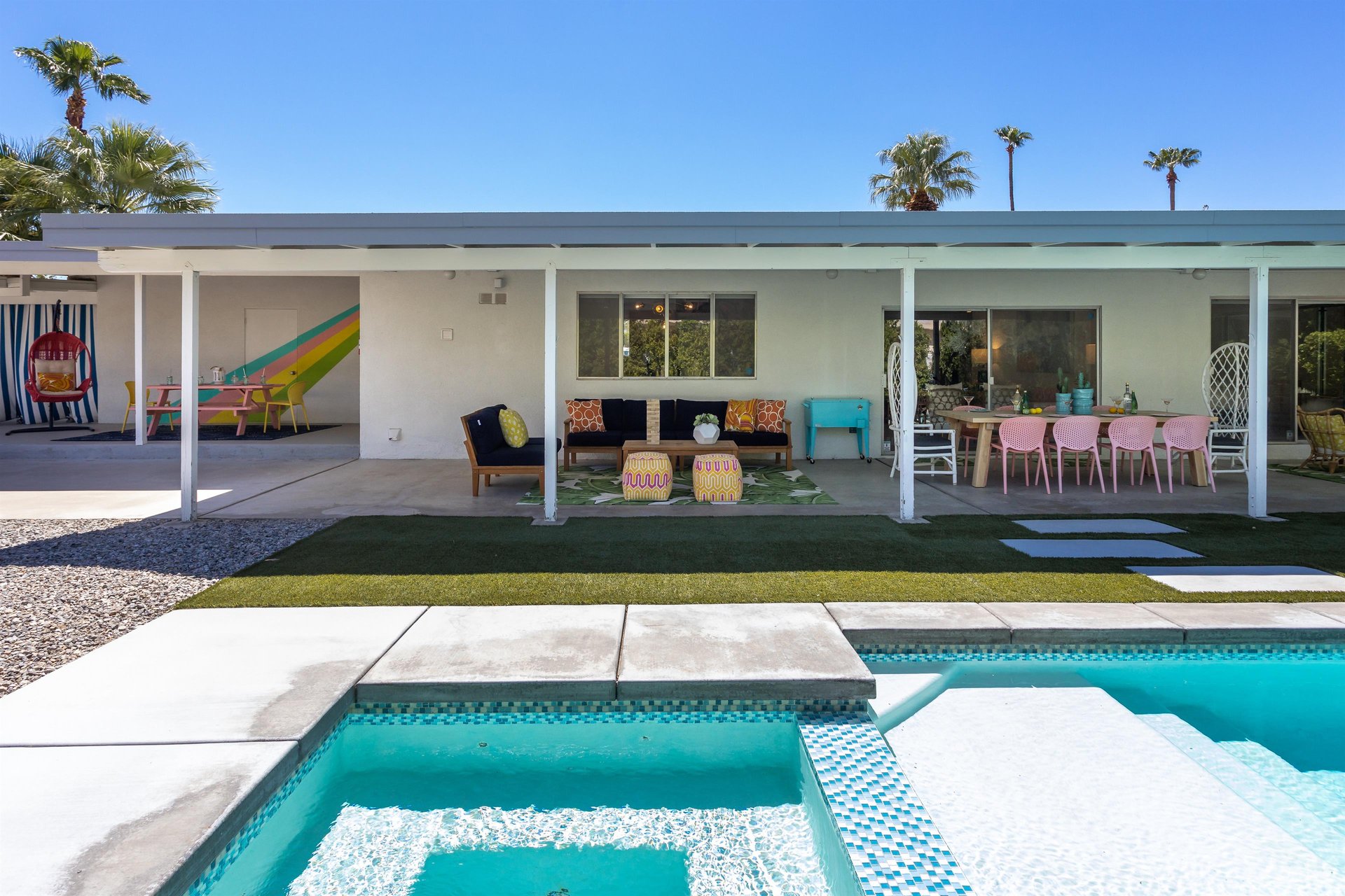 Spacious pool yard