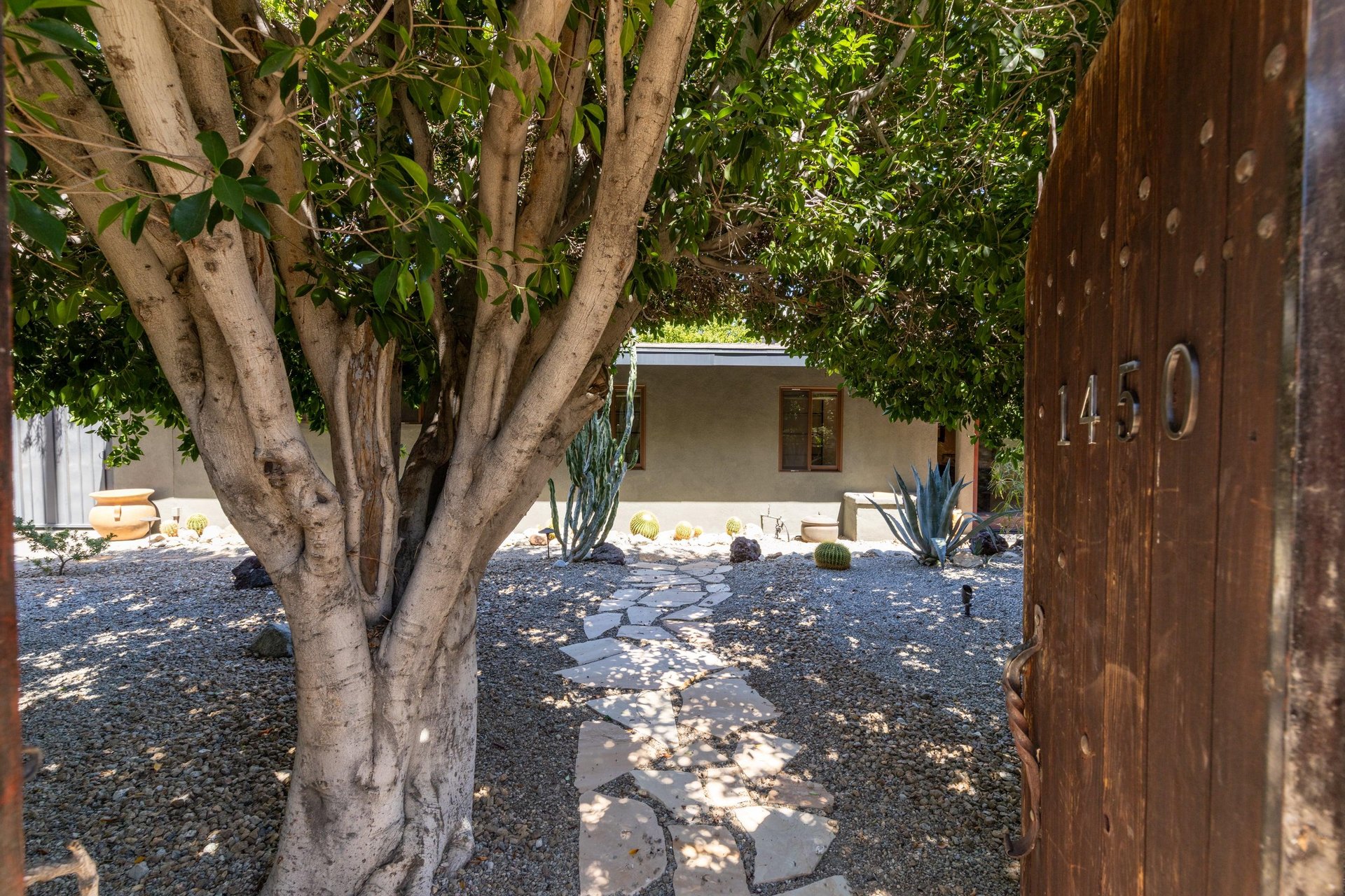 Gate leading to the front entry.