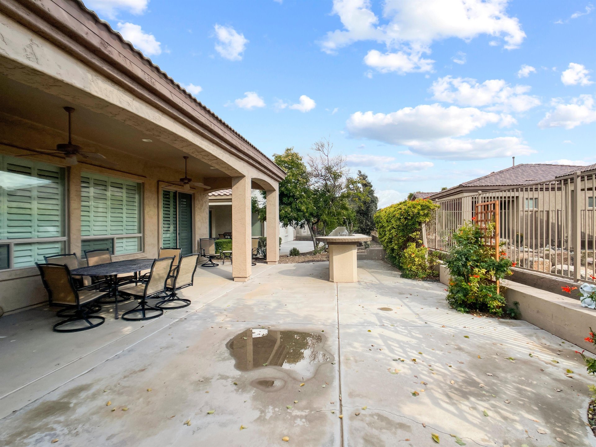 A view of the back of the home