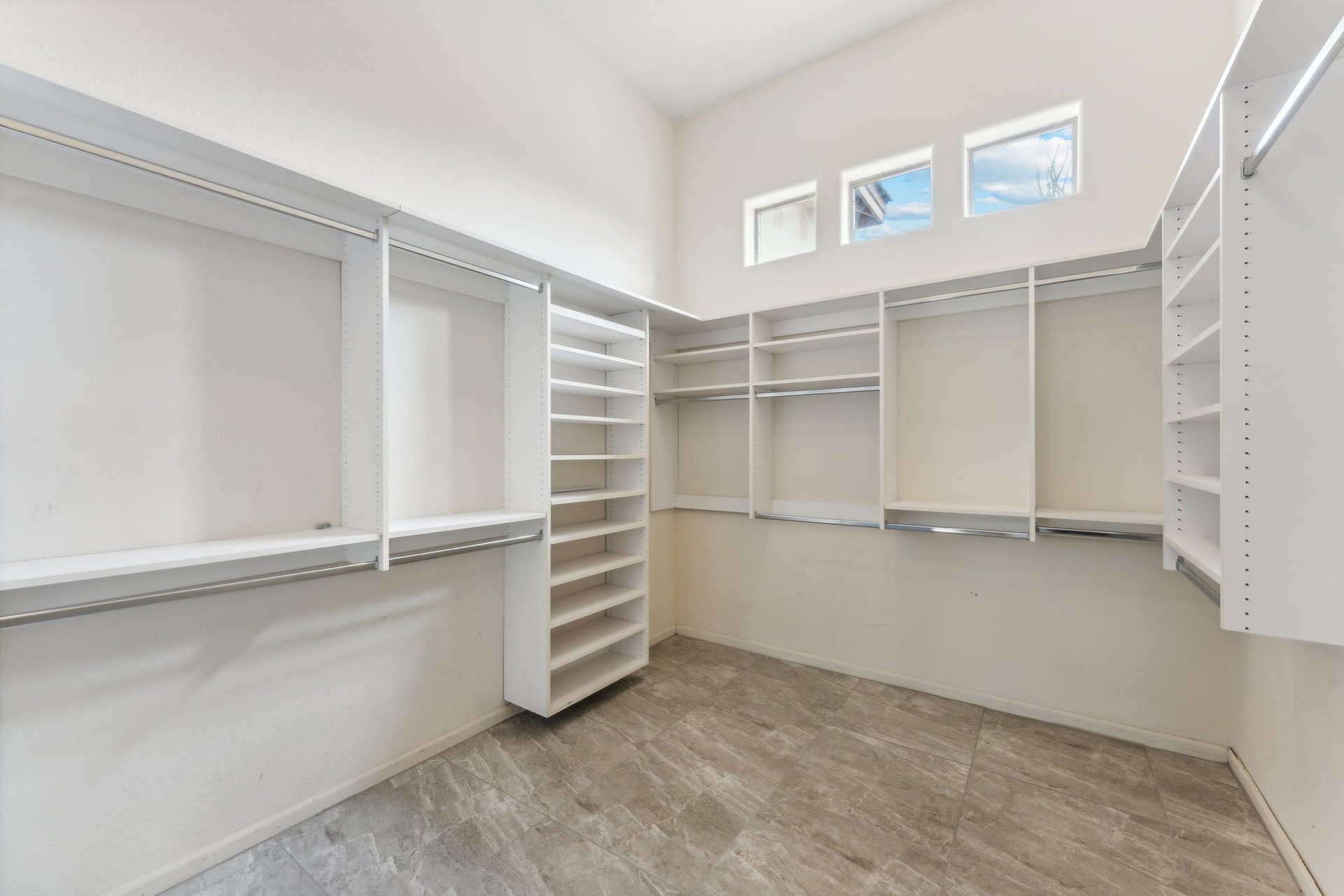 Oversized primary closet