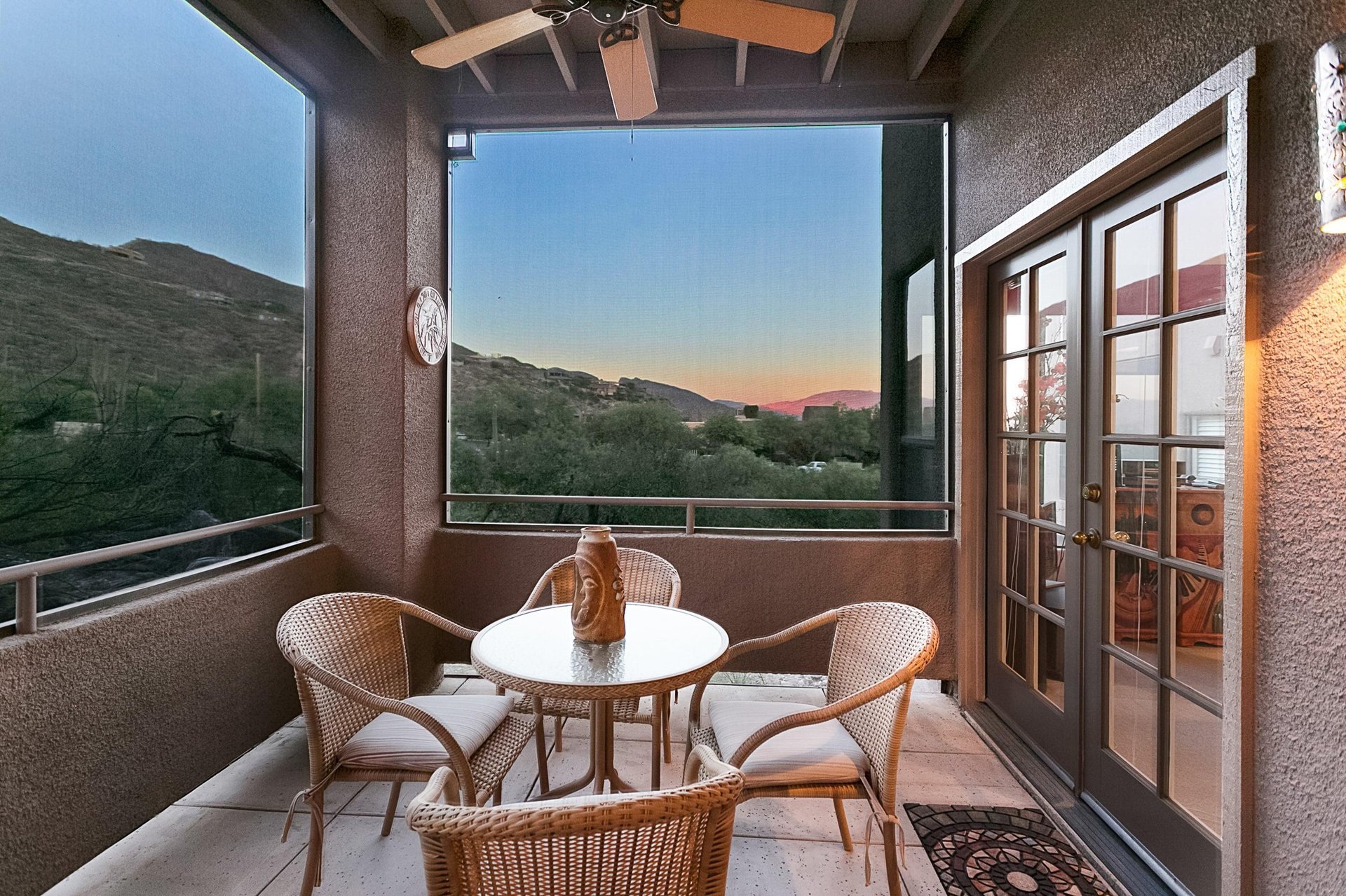 Outdoor dining and entertaining with sunsets to enjoy