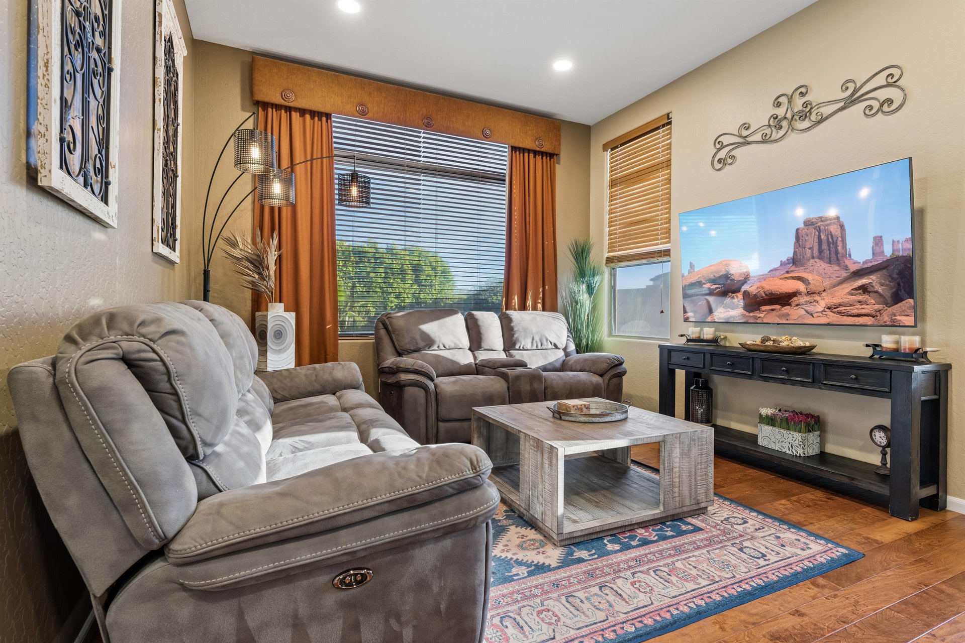 Living space near the pool table, foosball, and shuffleboard.