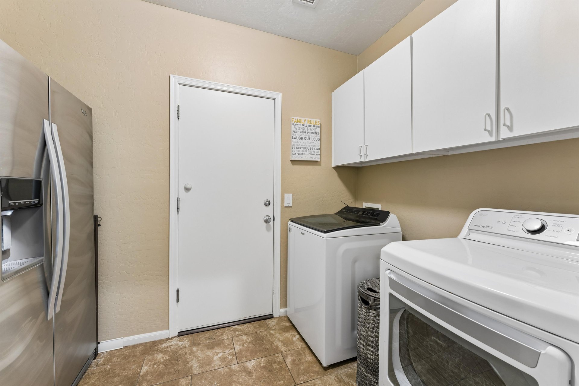 Washer and dryer for guest use.
