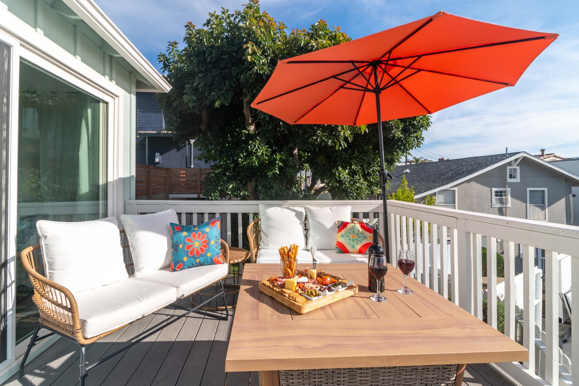 Patio with ocean views