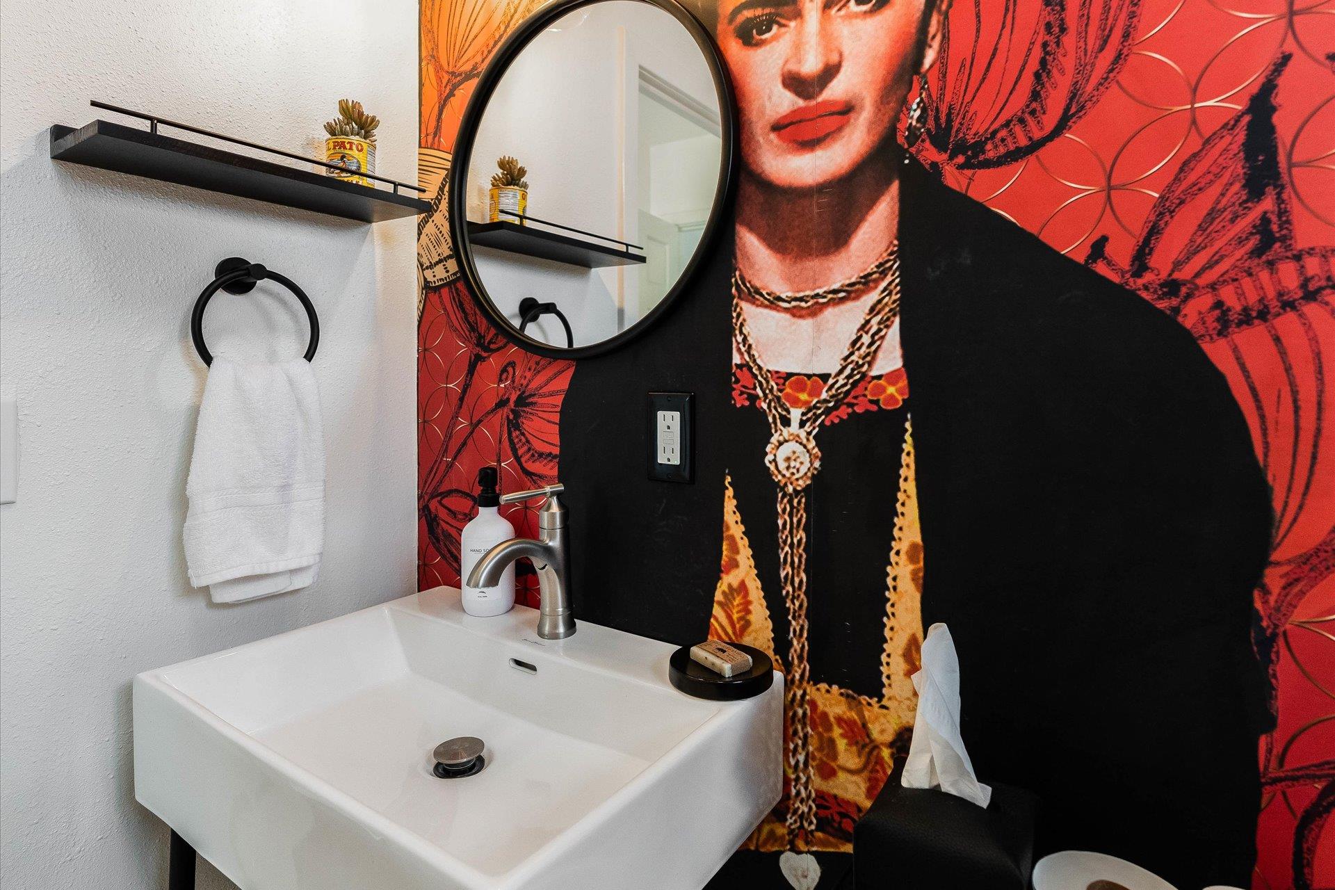 Bathroom sink on the main level
