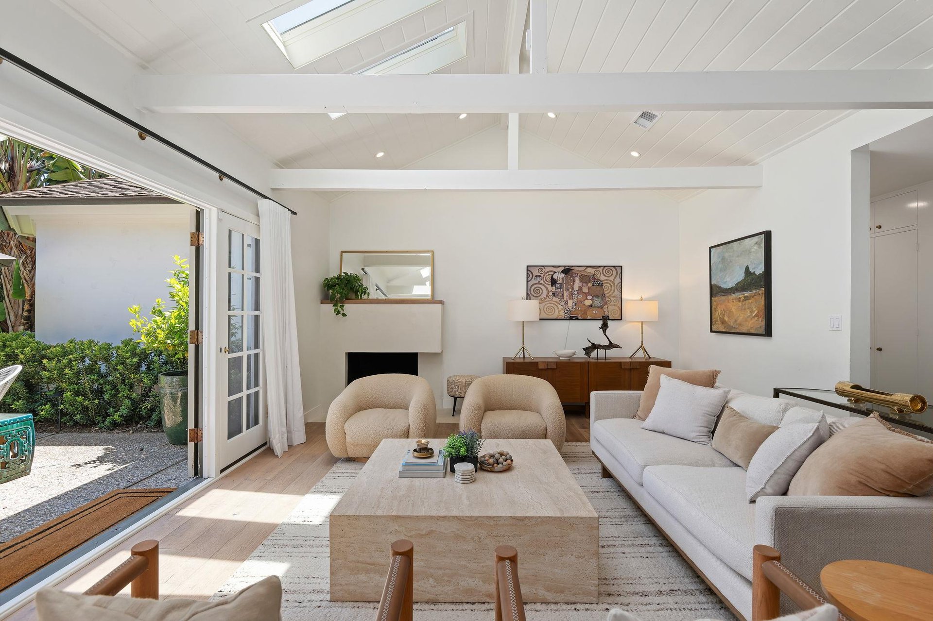 Main Living Room with Fireplace and TV