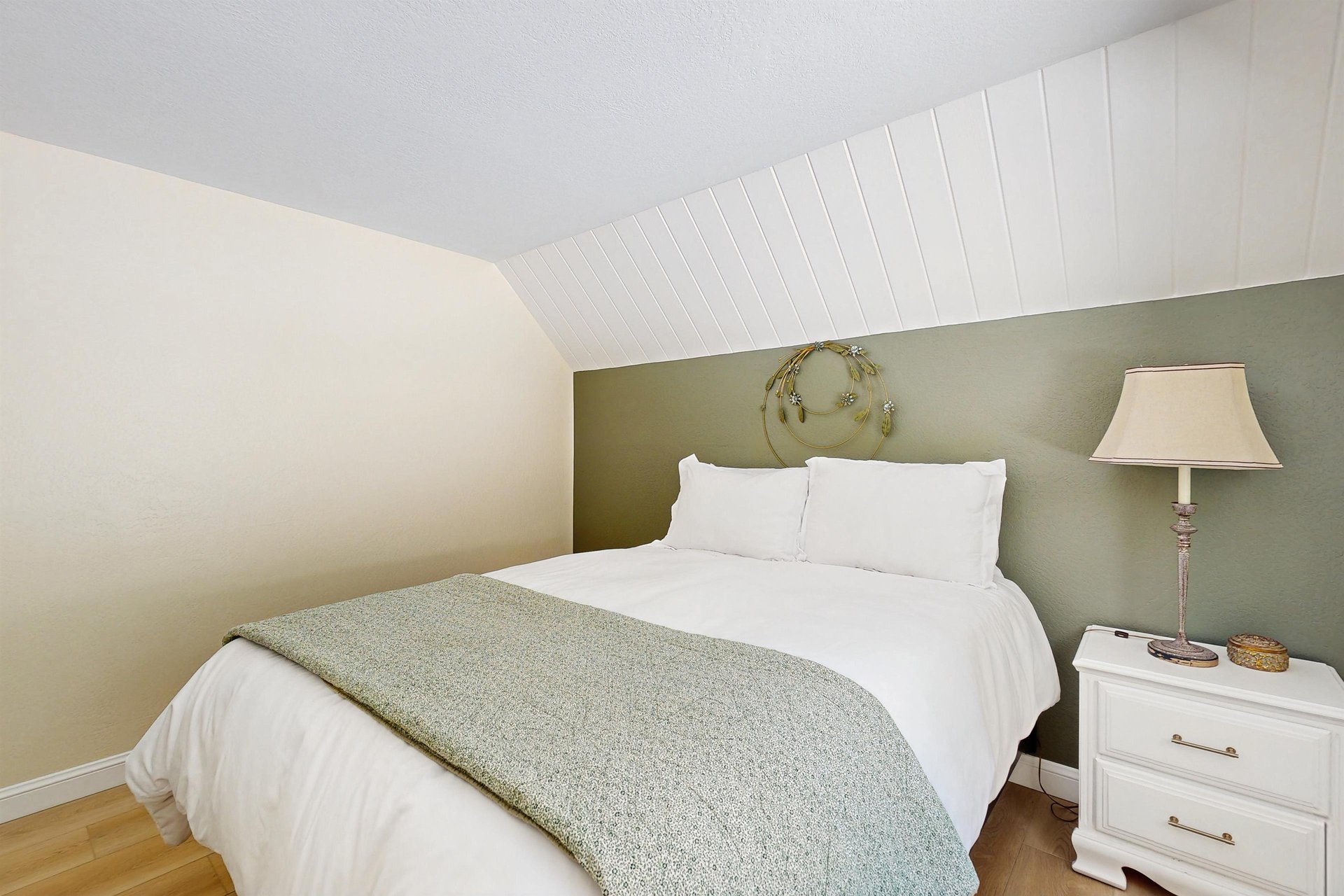 Located on the main level, queen size bed.