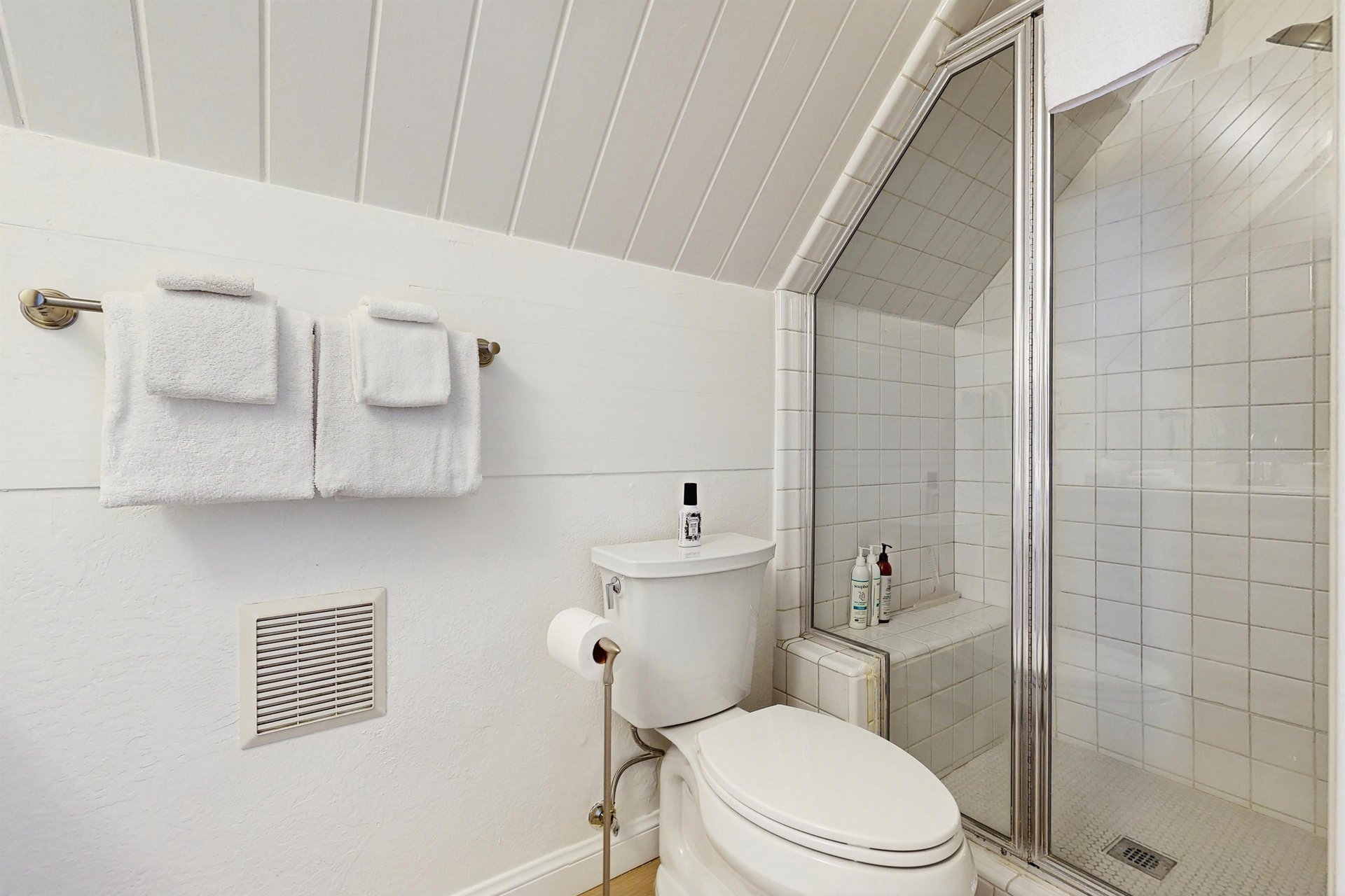 Ensuite bathroom with walkin shower.