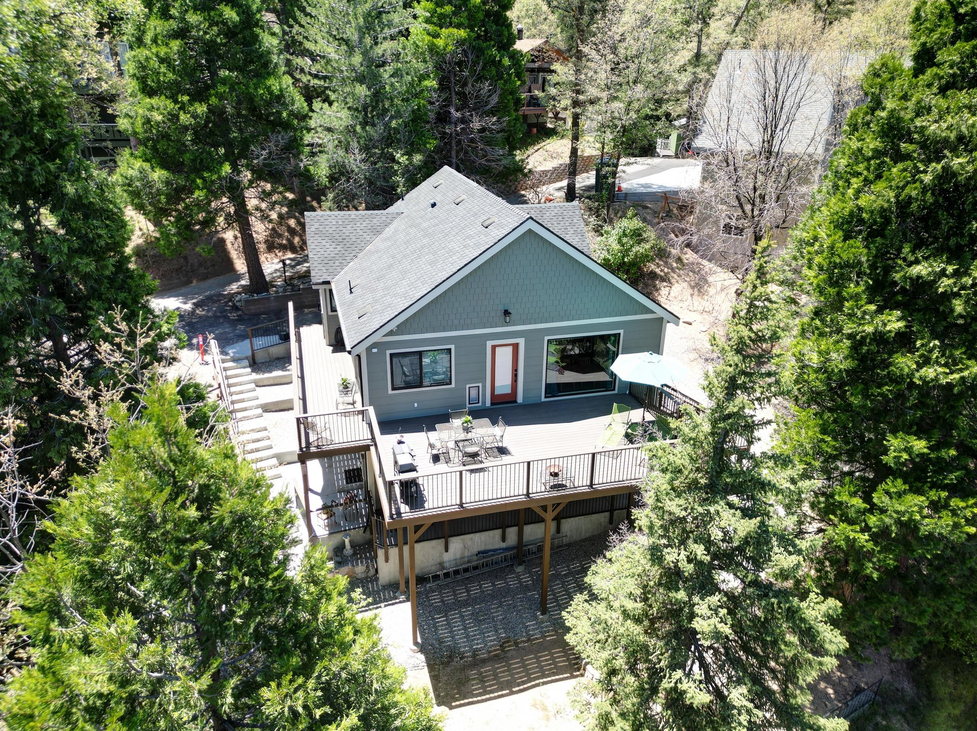 Aerial view of the property.