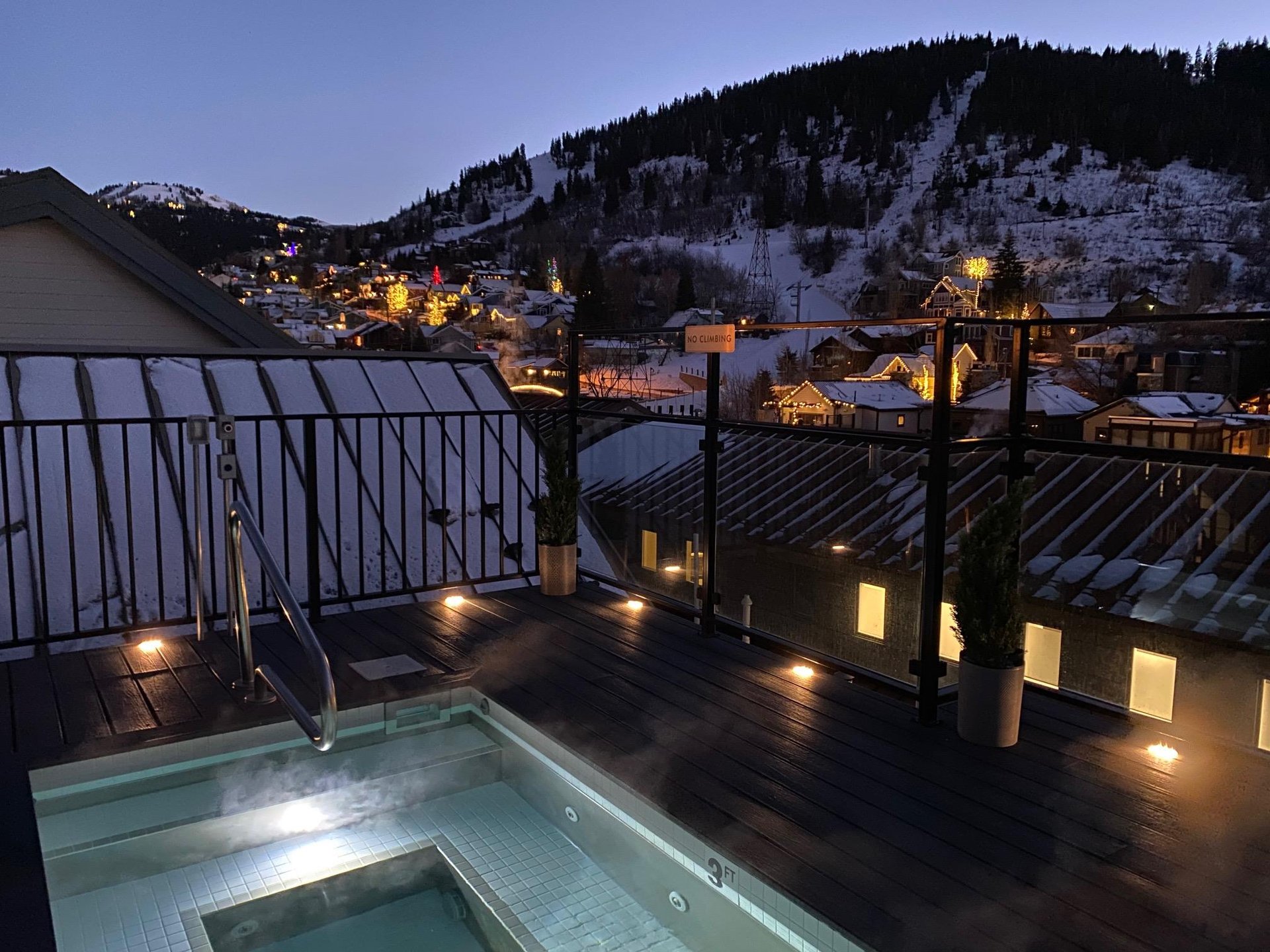 Evening views of the Town Lift runs